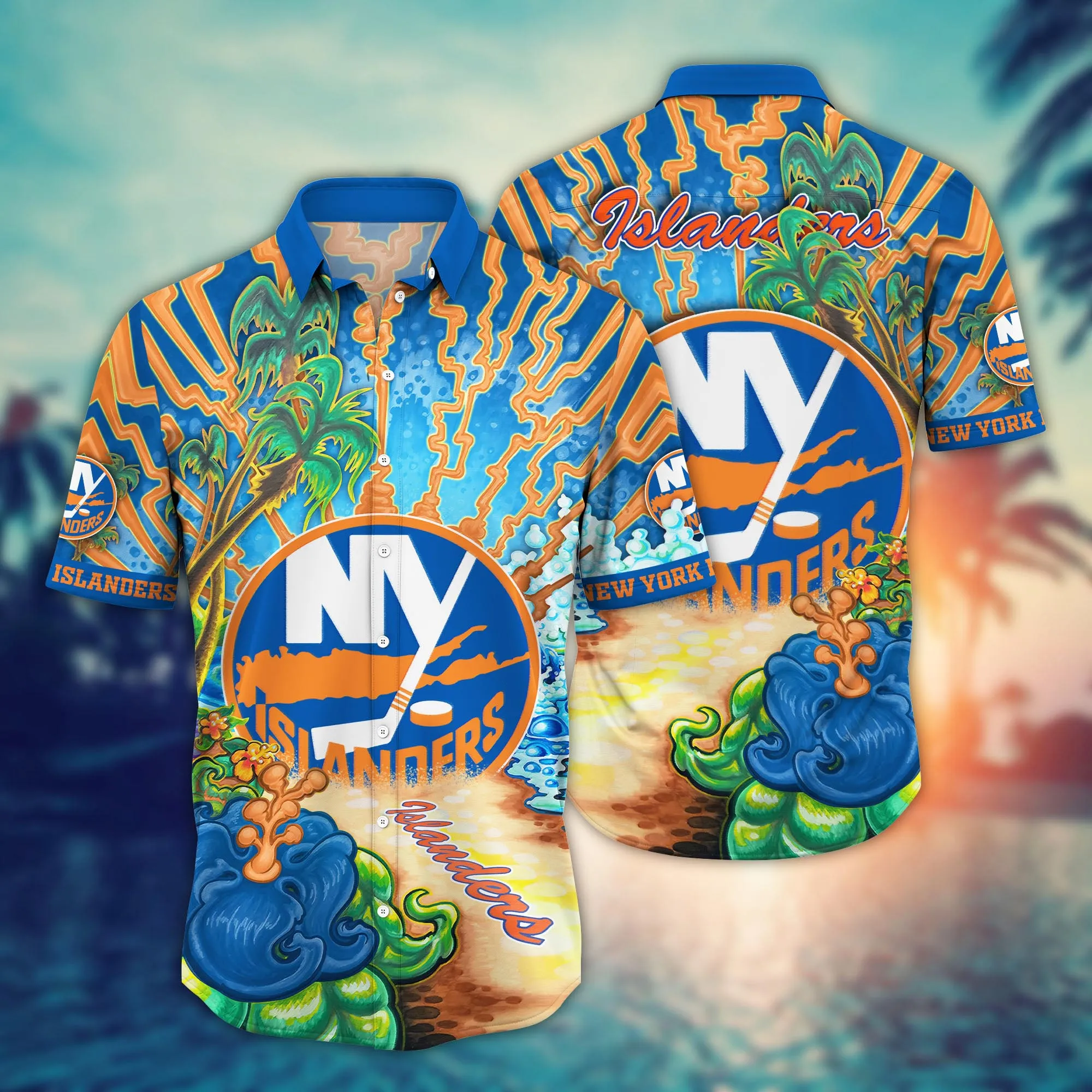 New York Islanders NHL Hawaiian Shirt Ice-Cold Drinkstime Aloha Shirt
