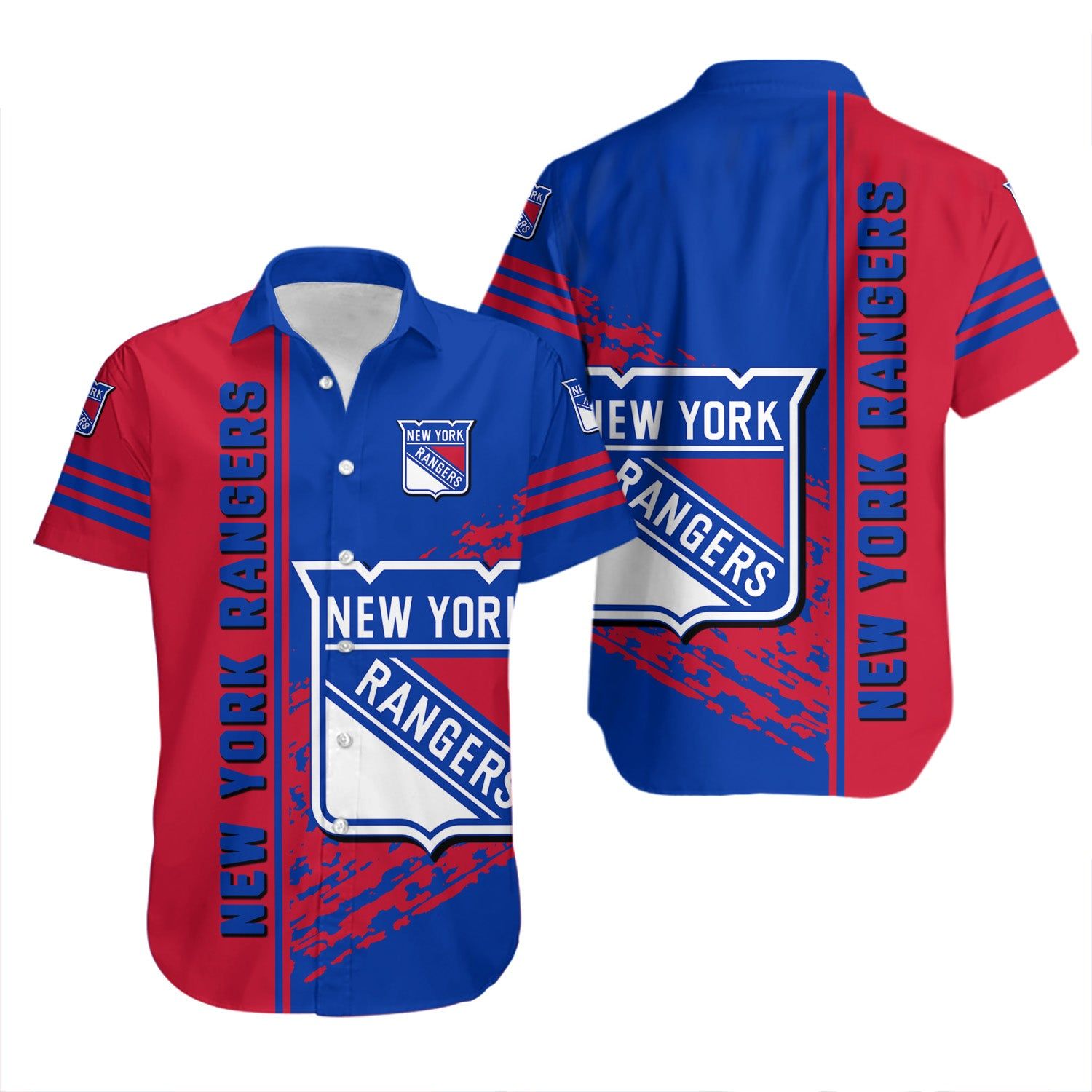 New York Rangers Hawaiian Shirt Quarter Style NHL