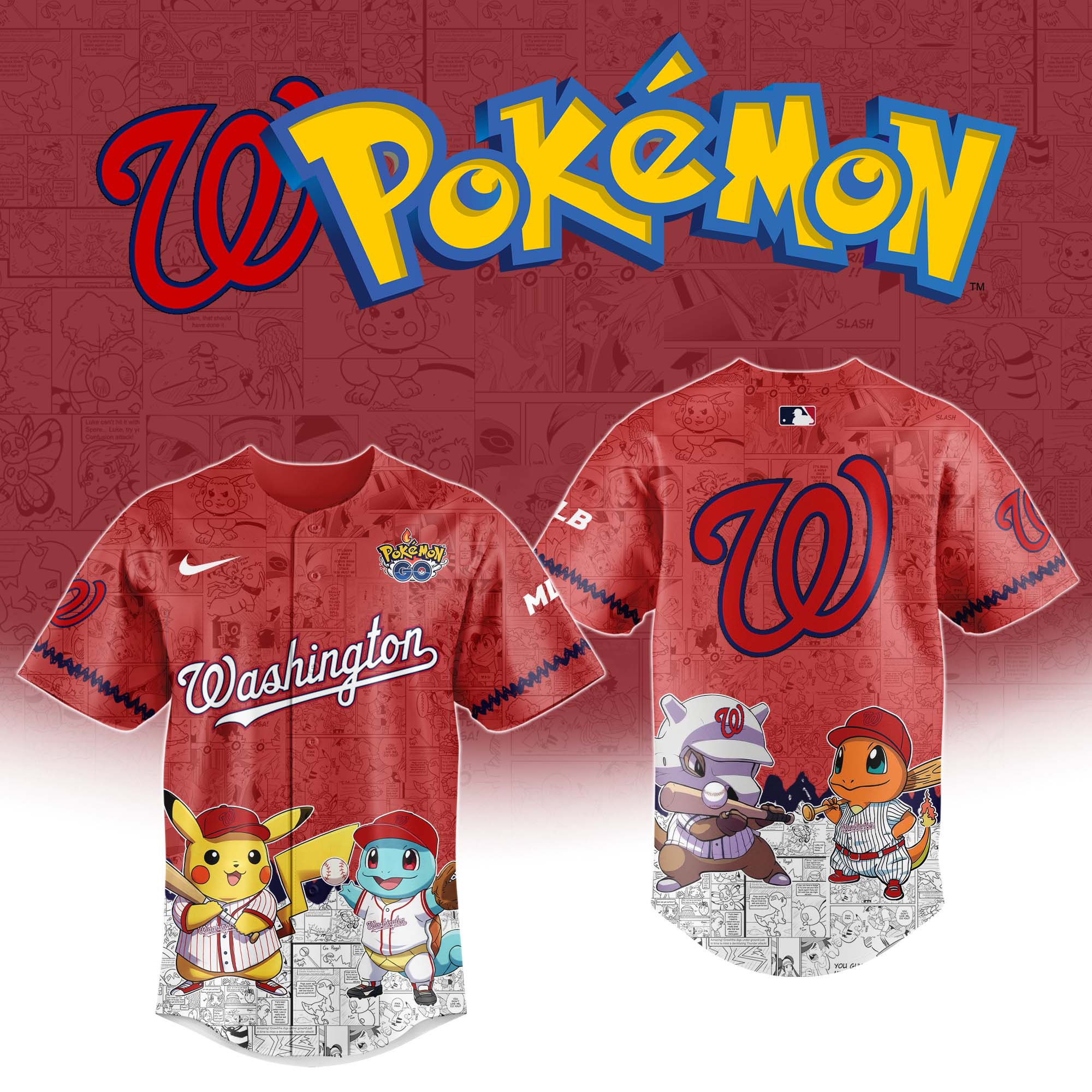 Washington Nationals MLB Pokemon GO Night Jersey
