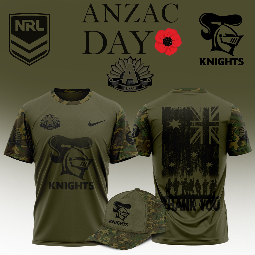 Alternative view of Newcastle Knights Anzac Day 2025 Hoodie, Shirt, Polo