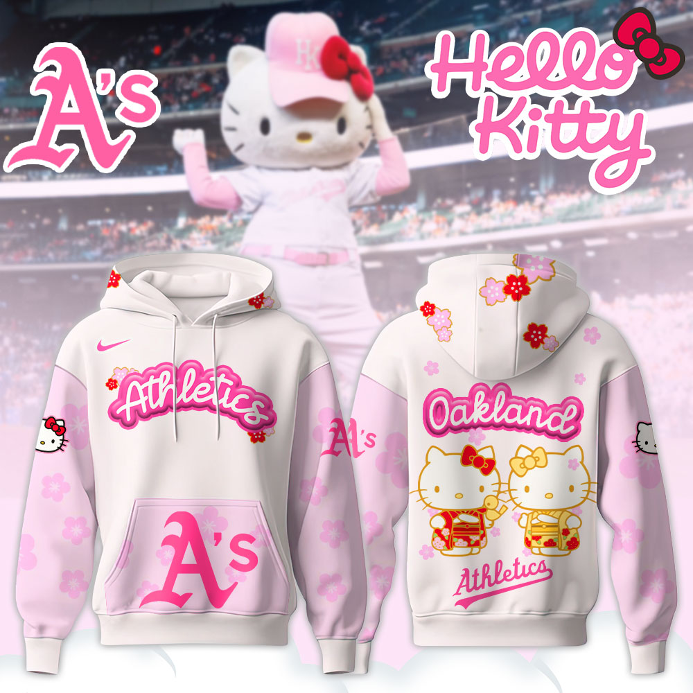 Oakland Athletics Hello Kitty Happy Girls Day Baseball Jersey and Hoodie Custom Name