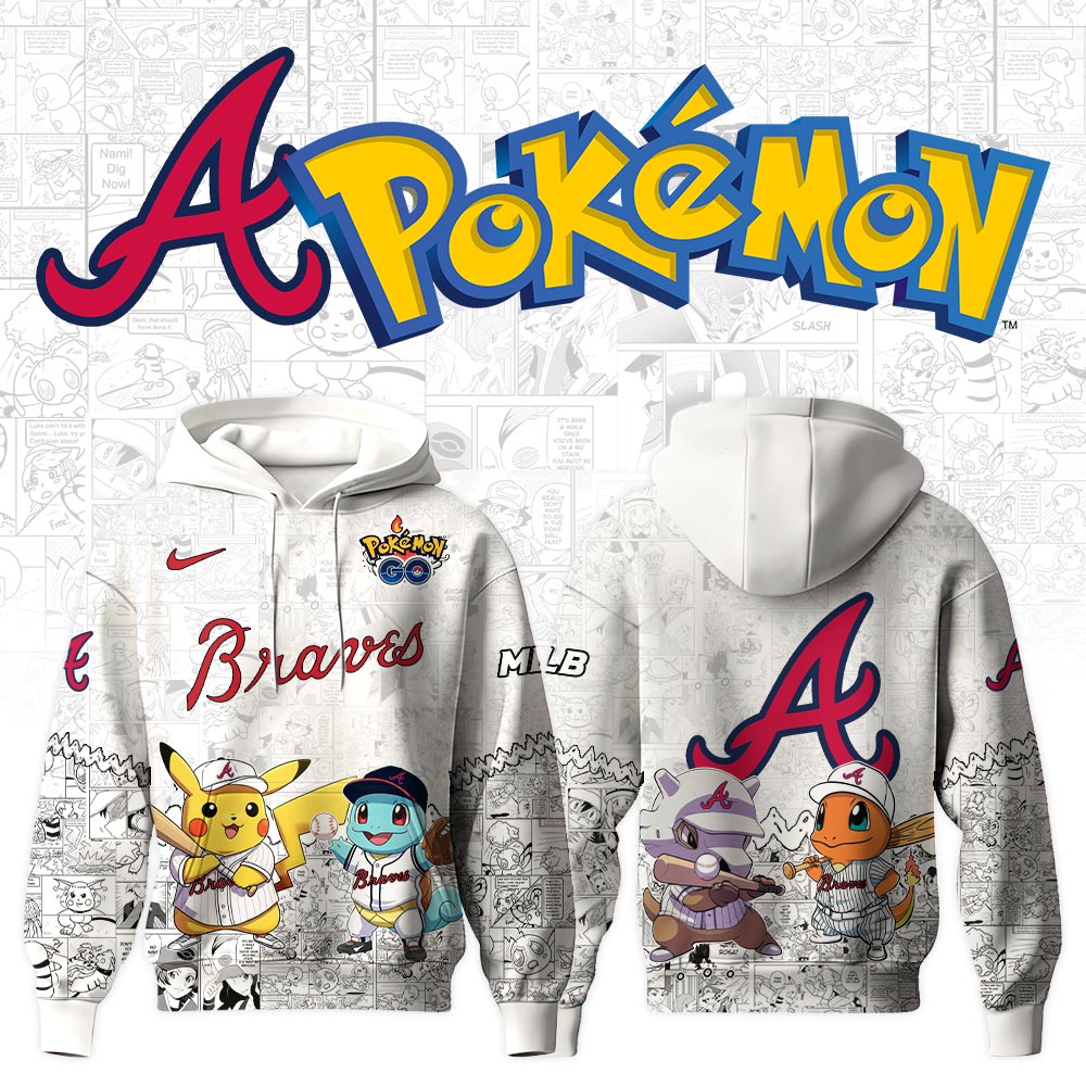 Atlanta Braves Pokemon Baseball Hoodie