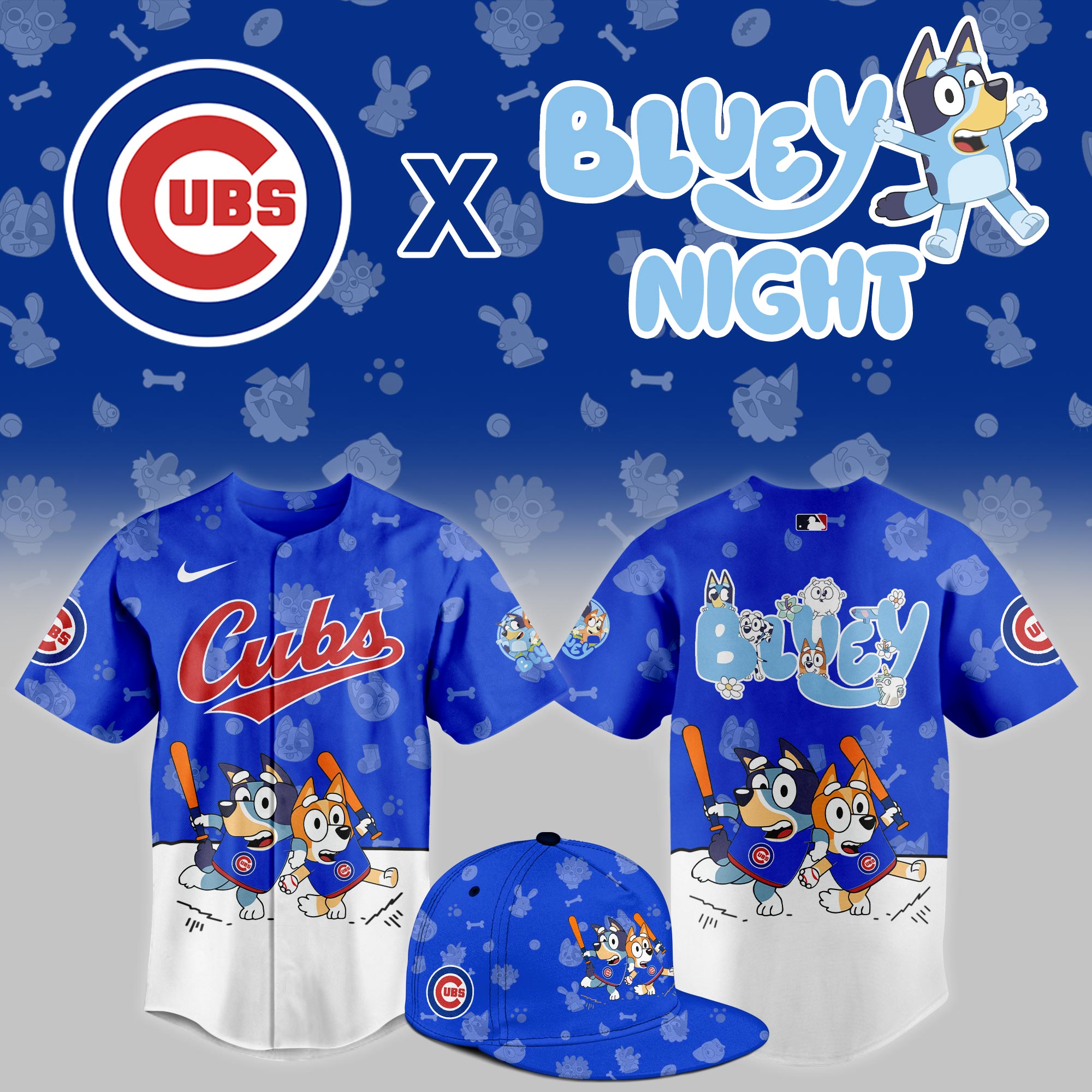 Chicago Cubs MLB x Bluey Night Jersey