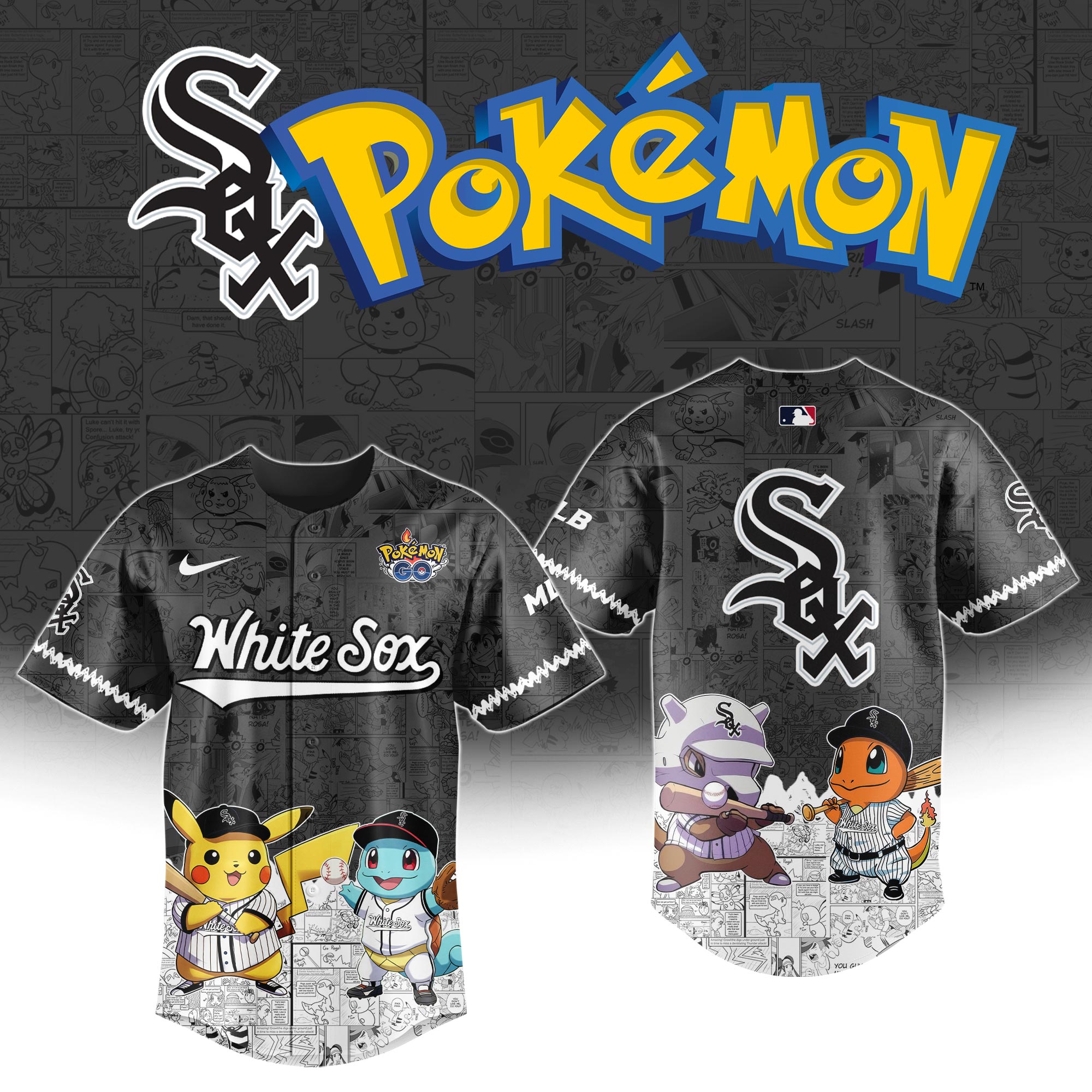 Chicago White Sox MLB Pokemon GO Night Jersey