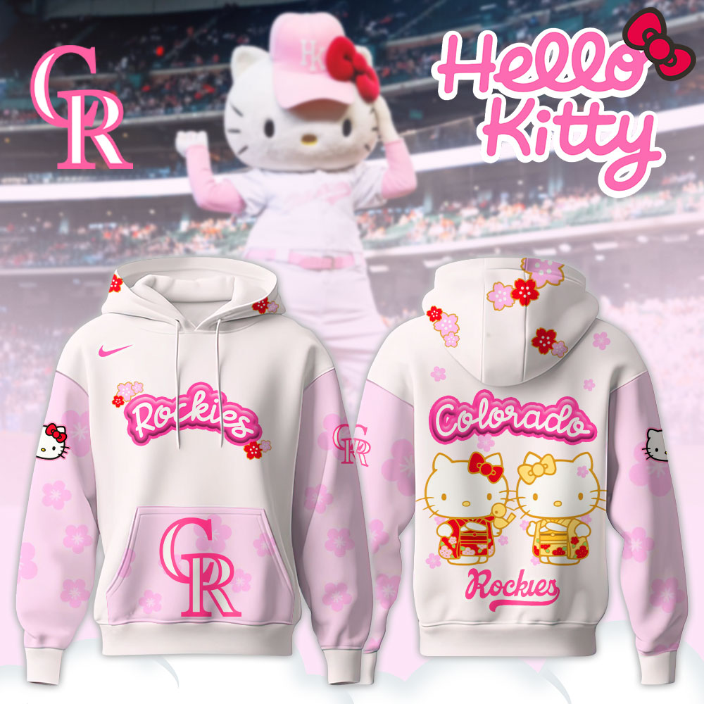 Colorado Rockies Hello Kitty Happy Girls Day Baseball Jersey and Hoodie