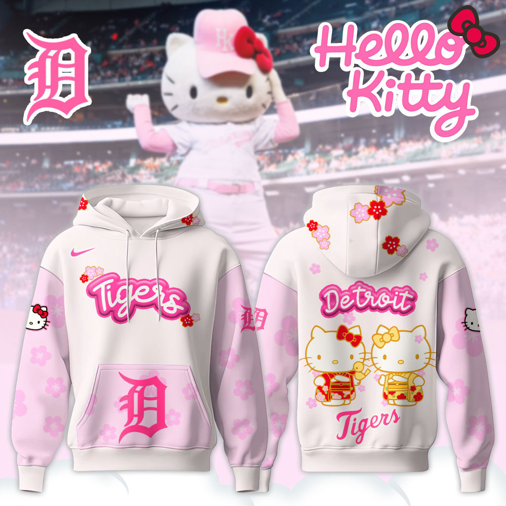 Detroit Tigers Hello Kitty Happy Girls Day Baseball Jersey and Hoodie