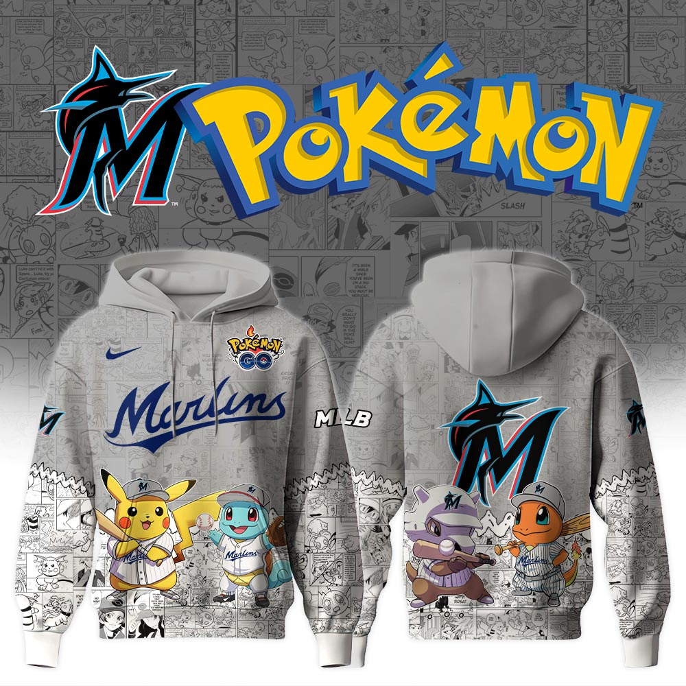 Miami Marlins Pokemon Baseball Hoodie