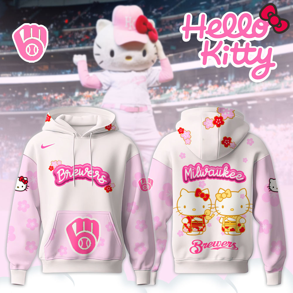 Milwaukee Brewers Hello Kitty Happy Girls Day Baseball Jersey and Hoodie