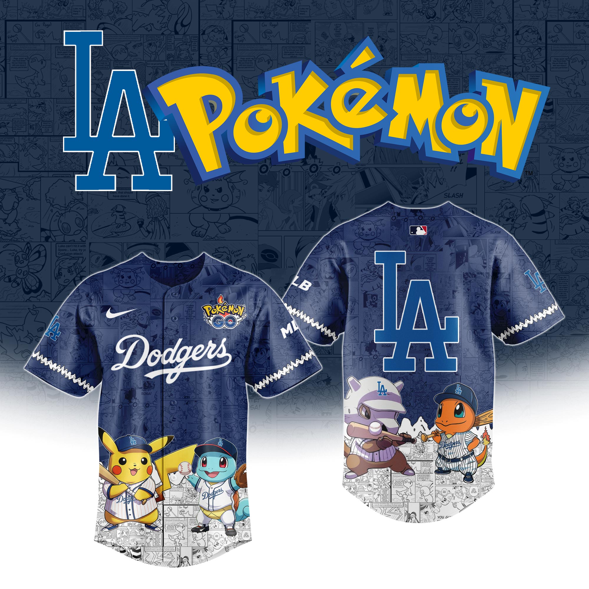 Los Angeles Dodgers MLB Pokemon GO Night Jersey