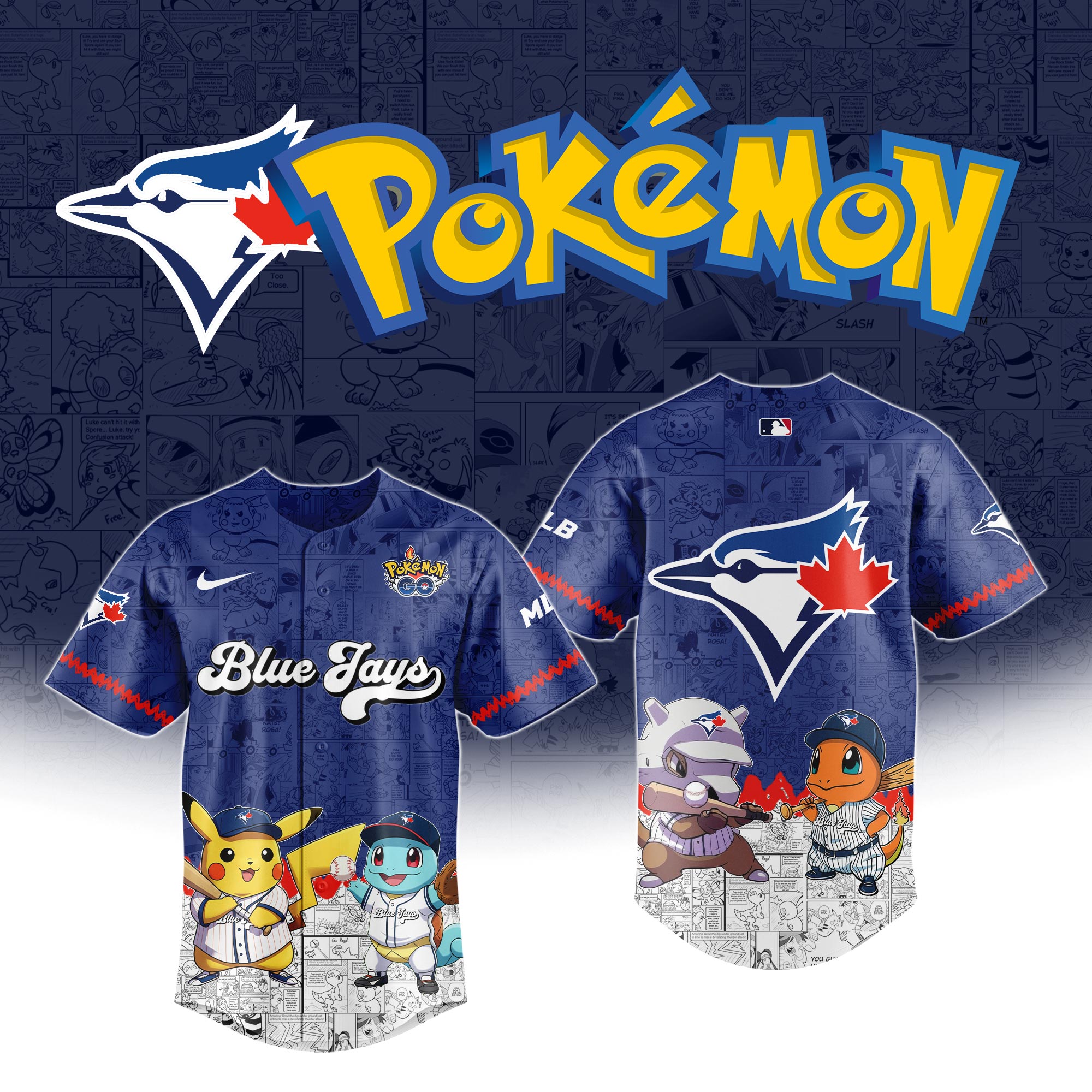 Toronto Blue Jays MLB Pokemon GO Night Jersey
