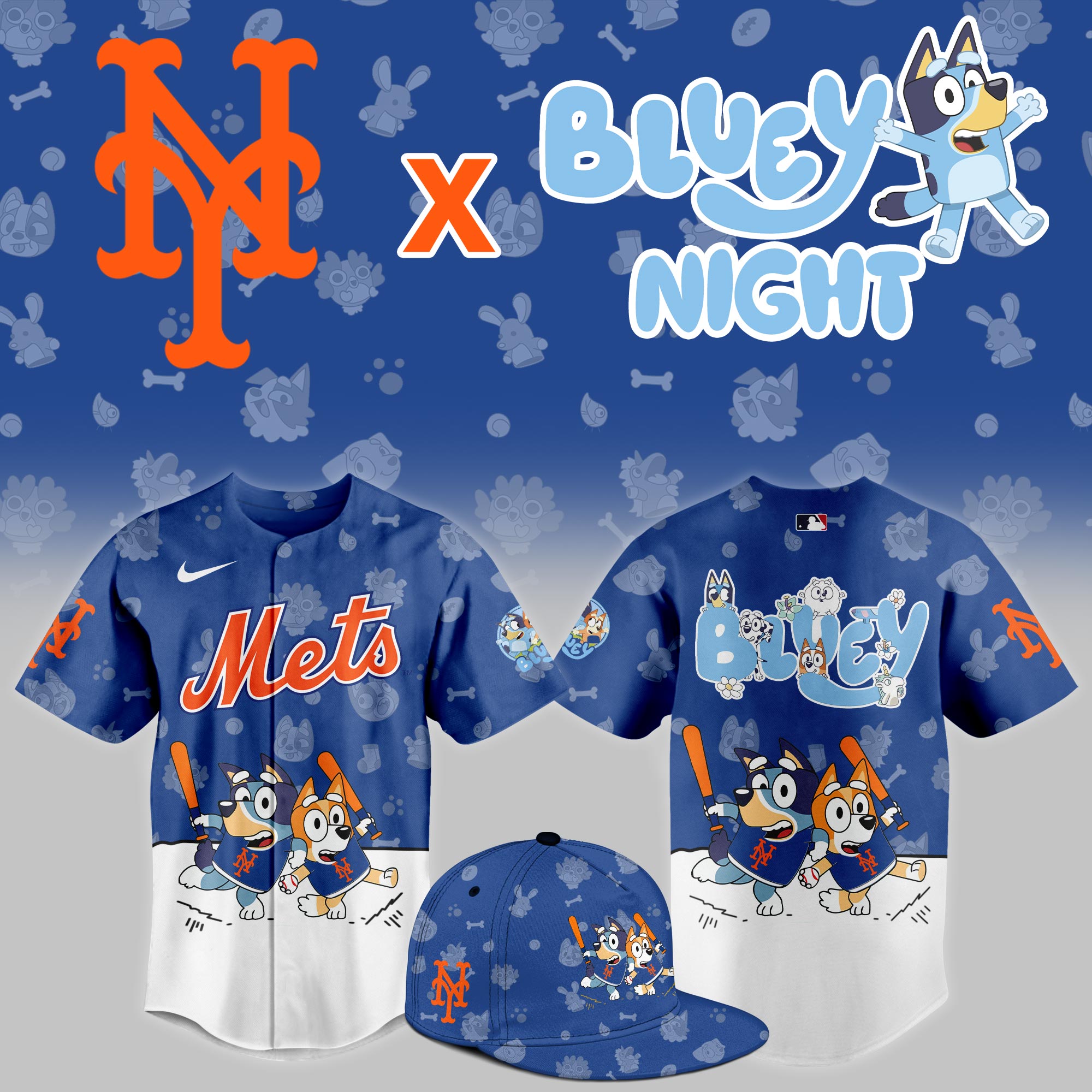 New York Mets MLB x Bluey Night Jersey