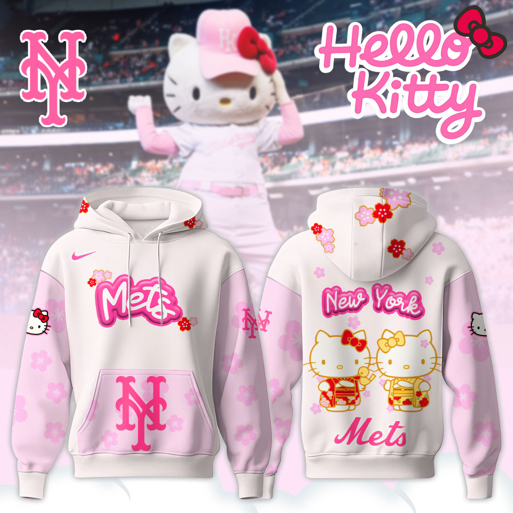New York Mets Hello Kitty Happy Girls Day Baseball Jersey and Hoodie Custom Name