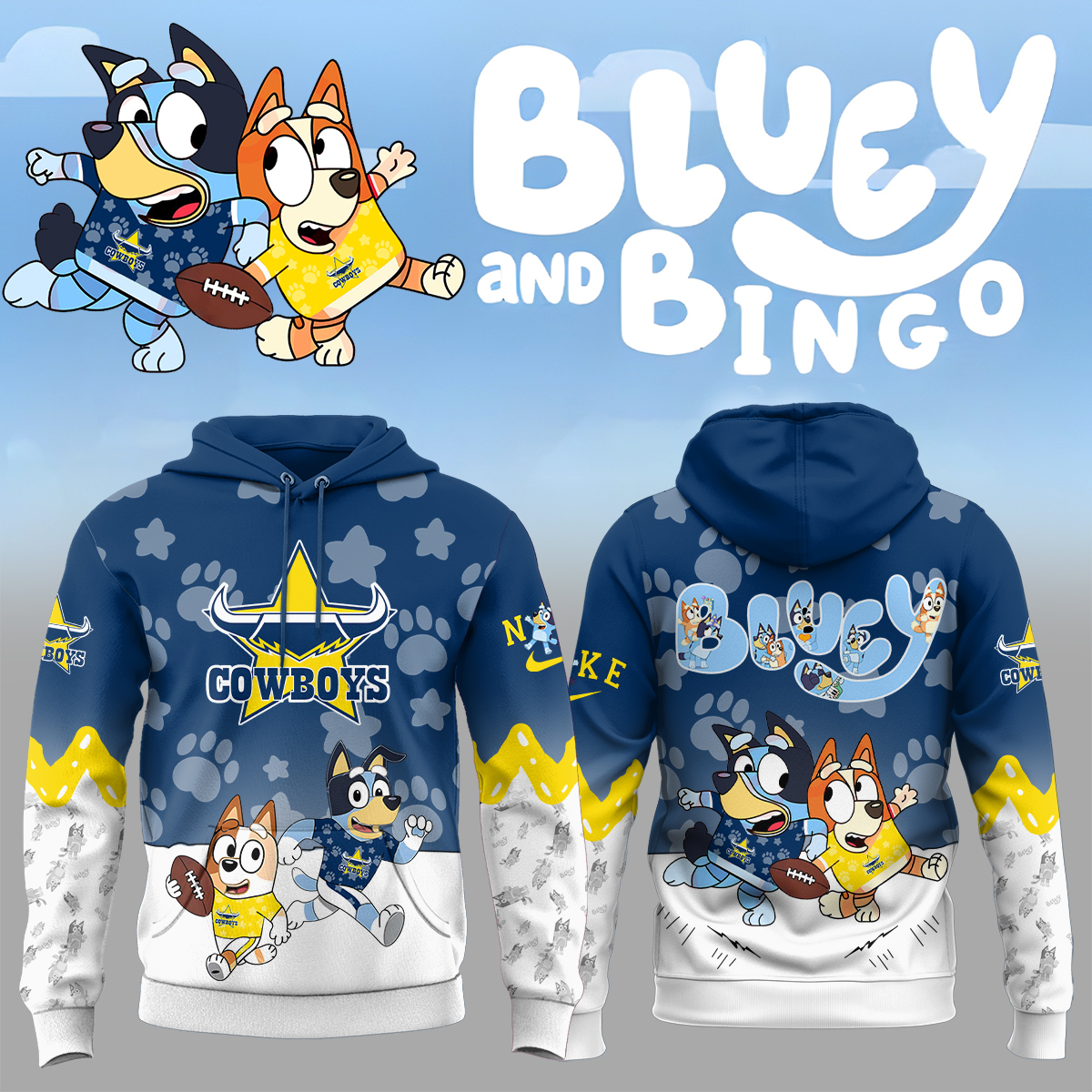 North Queensland Cowboys Bluey and Bingo Hoodie