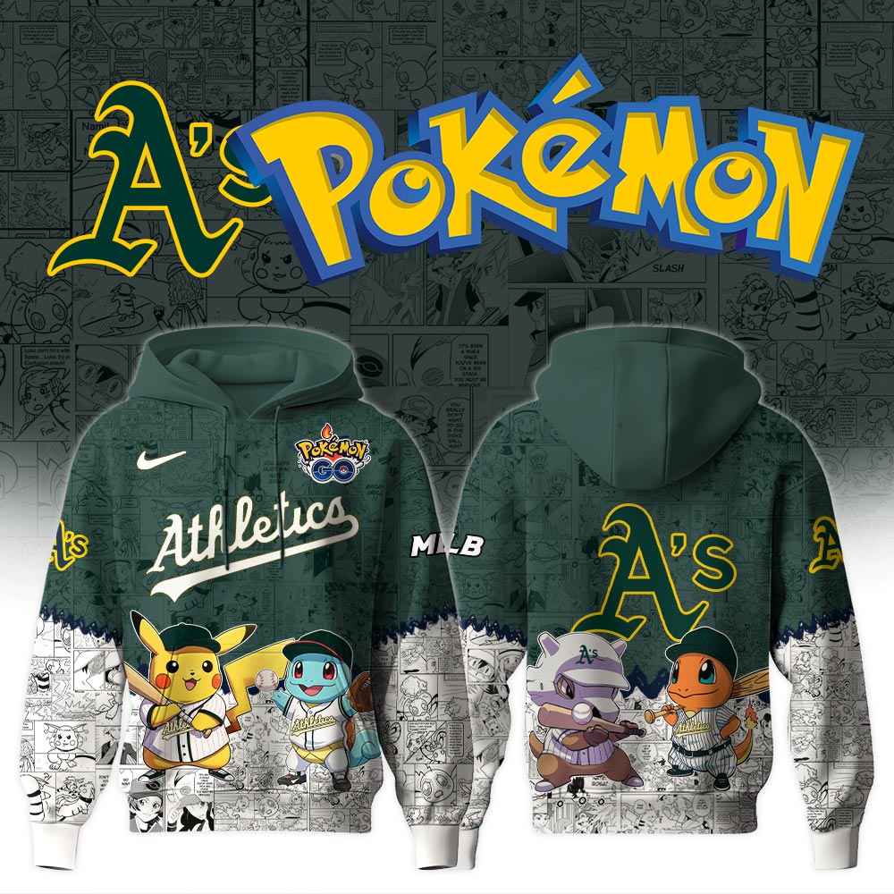 Oakland Athletics Pokemon Baseball Hoodie