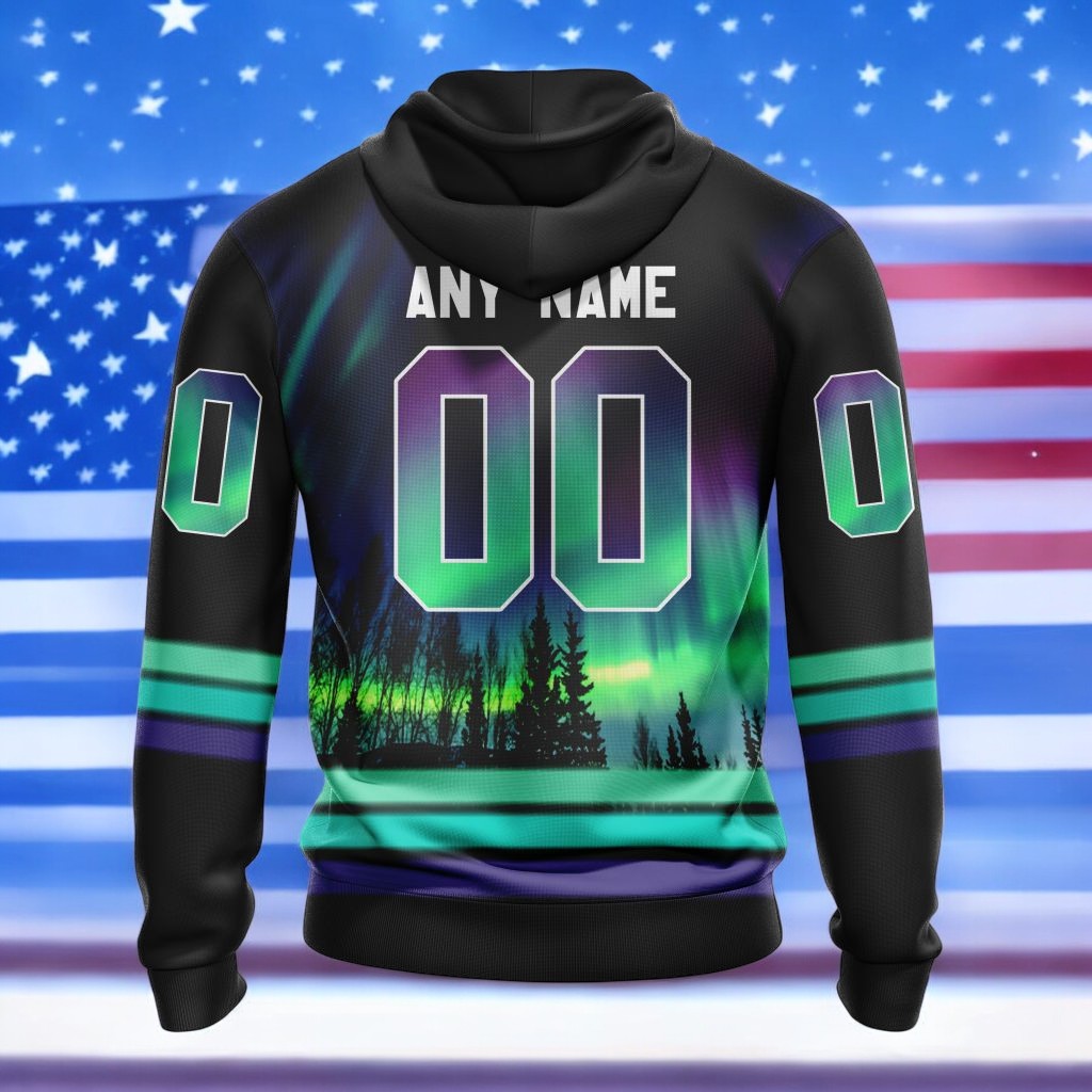 Alternative view of PWHL Boston Fleet With Northern Lights Hoodie