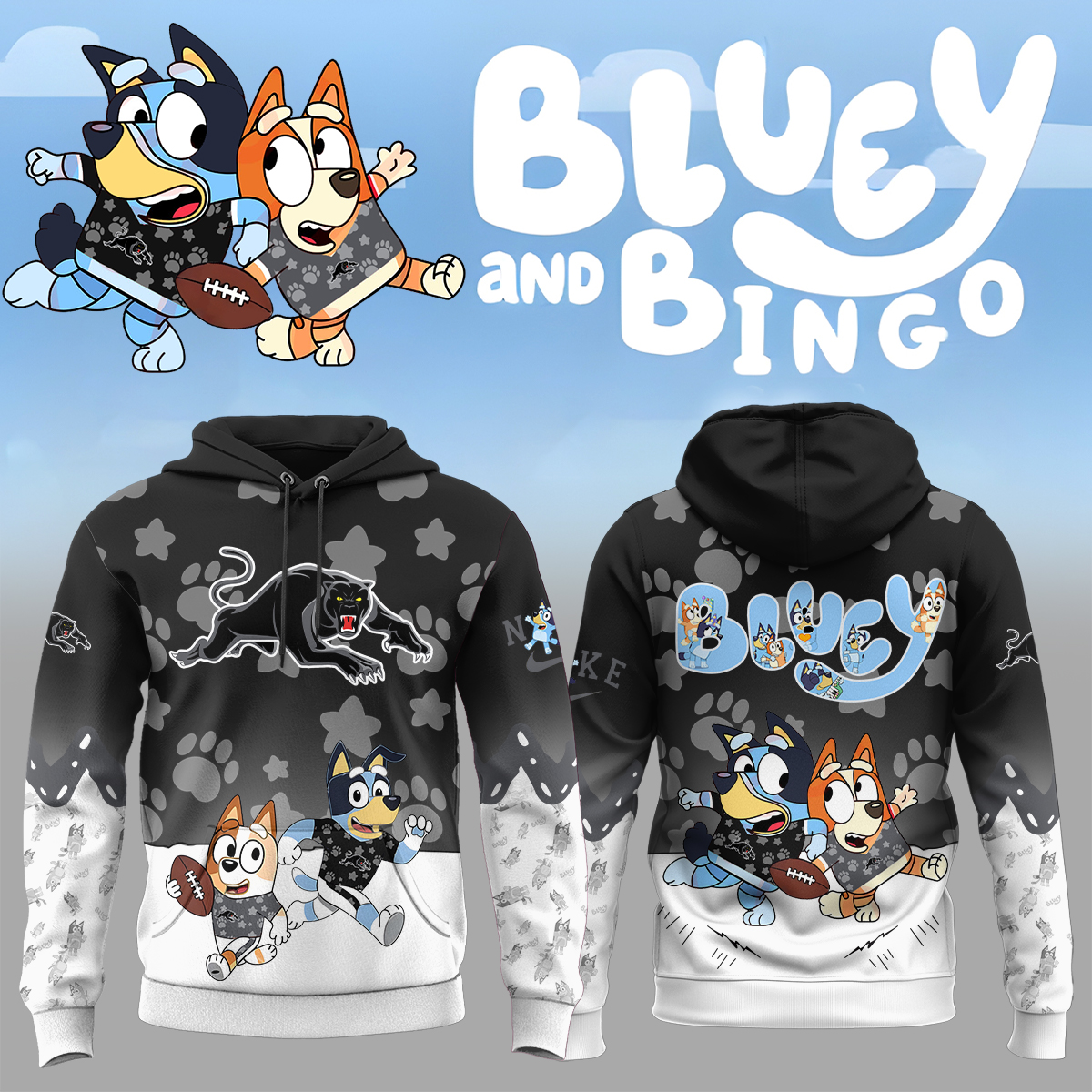 Penrith Panthers Bluey and Bingo Hoodie