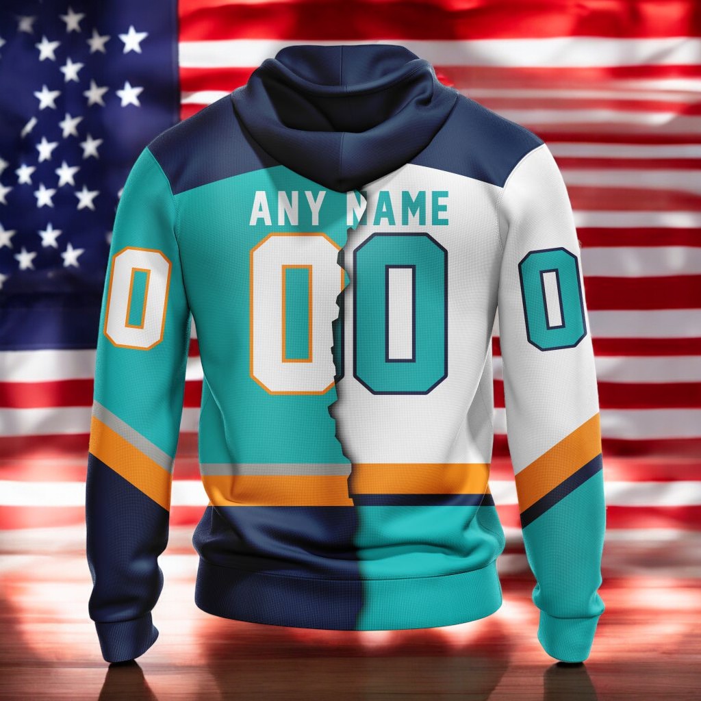 Alternative view of Personalized PWHL New York Sirens Home Mix Away Hoodie