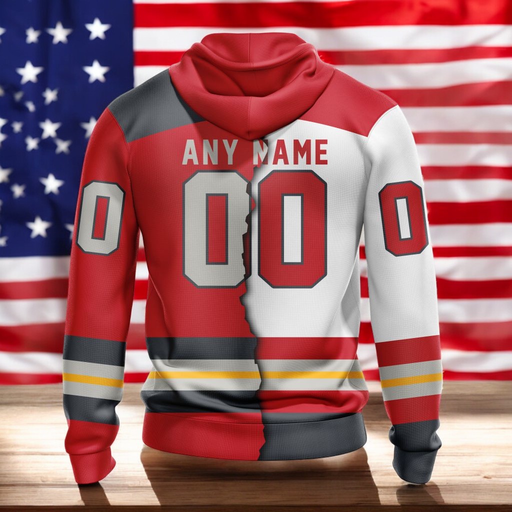 Alternative view of Personalized PWHL Ottawa Charge Home Mix Away Hoodie