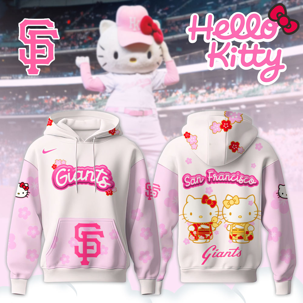 San Francisco Giants Hello Kitty Happy Girls Day Baseball Jersey and Hoodie Custom Name
