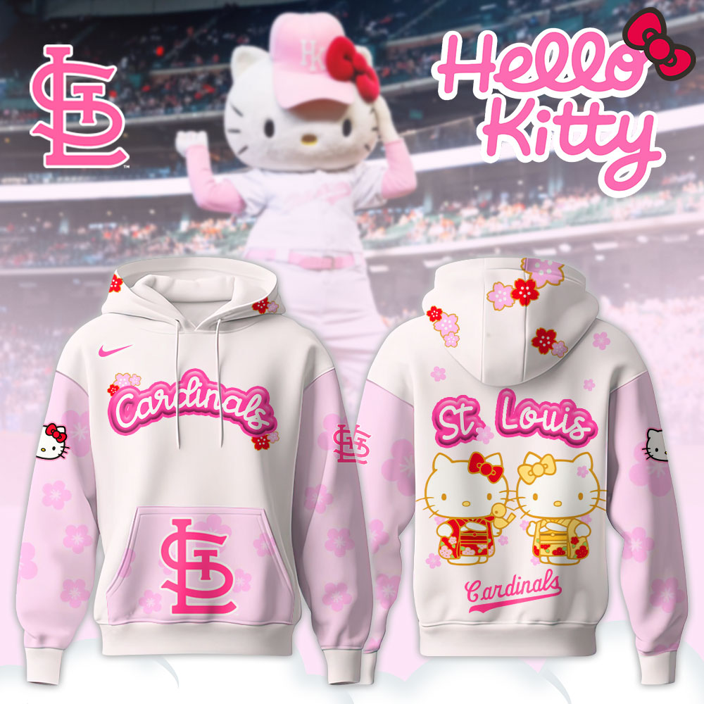 St. Louis Cardinals Hello Kitty Happy Girls Day Baseball Jersey and Hoodie Custom Name
