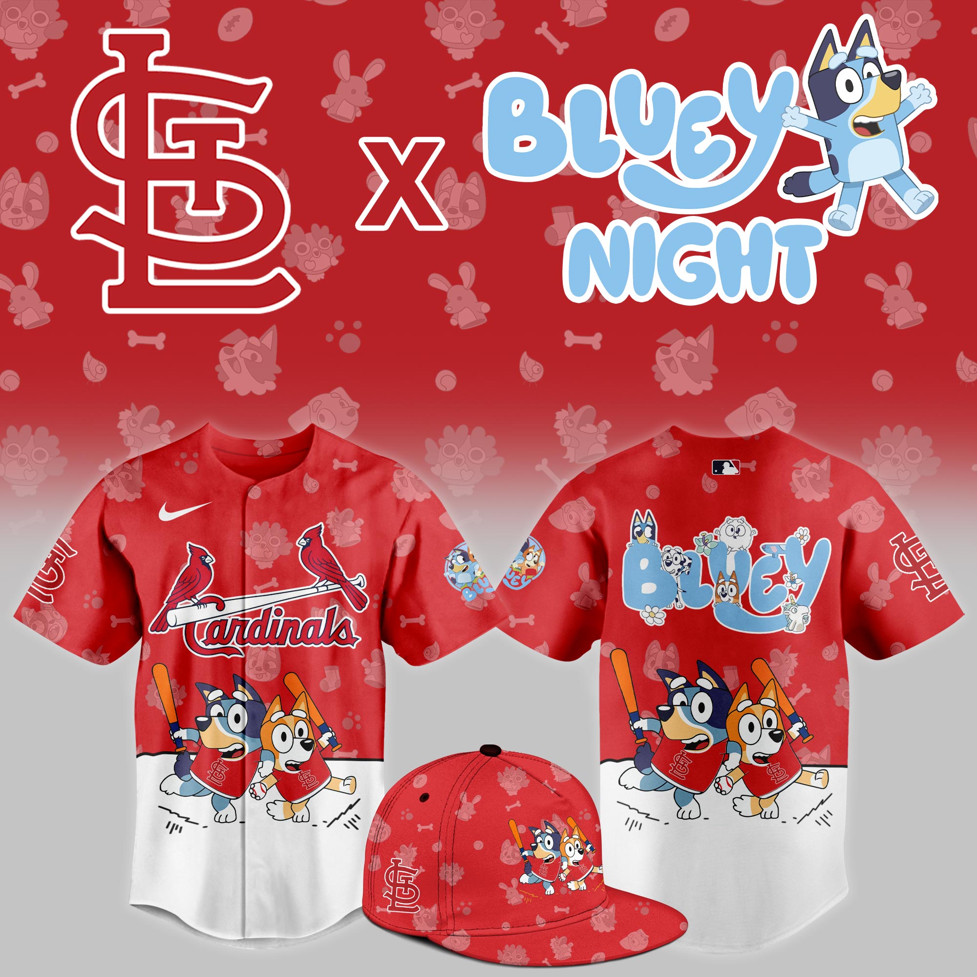 St.Louis Cardinals MLB x Bluey Night Jersey
