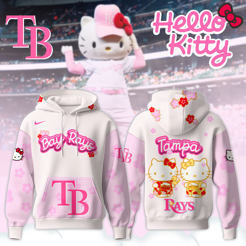 Tampa Bay Rays Hello Kitty Happy Girls Day Baseball Jersey and Hoodie Custom Name