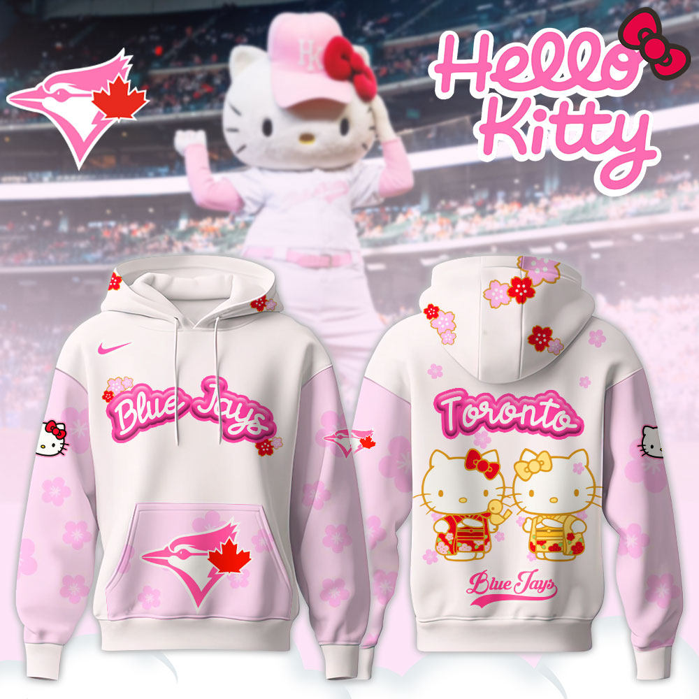 Toronto Blue Jays Hello Kitty Happy Girls Day Baseball Jersey and Hoodie Custom Name