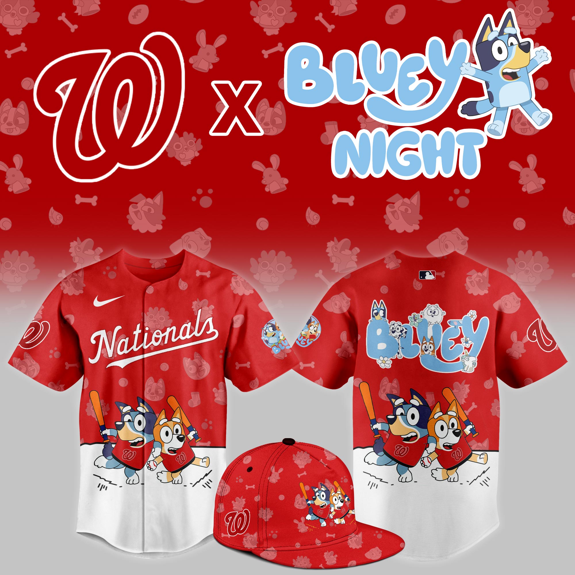 Washington Nationals MLB x Bluey Night Jersey