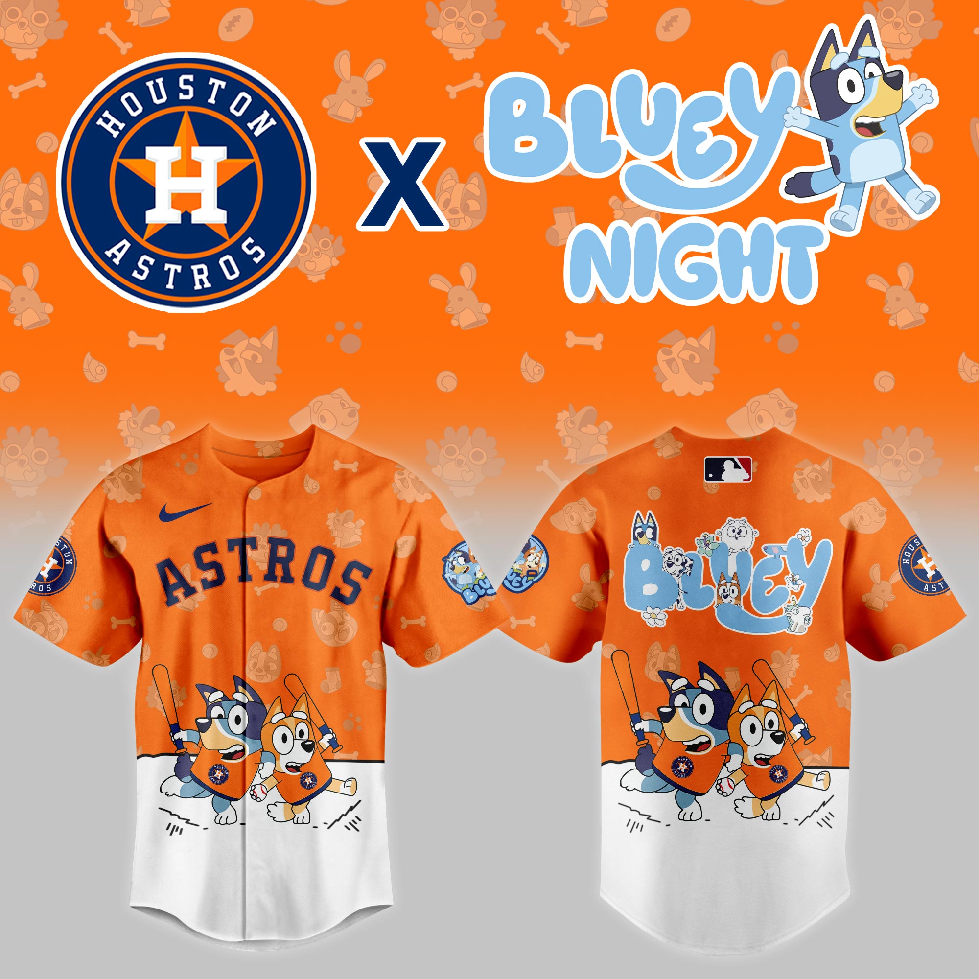Houston Astros MLB x Bluey Night Jersey