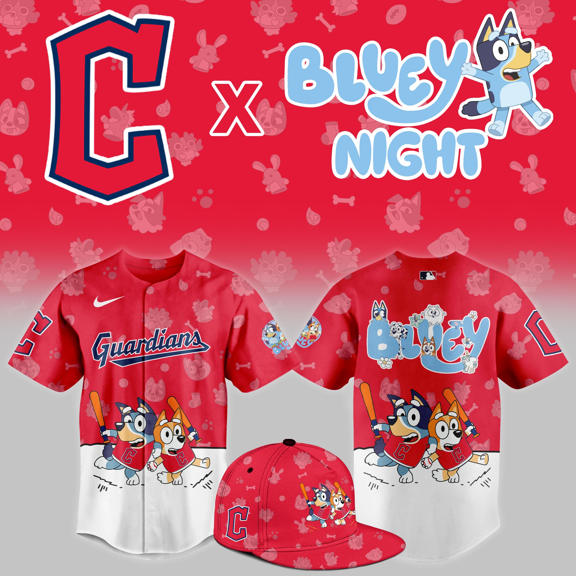 Cleveland Guardians MLB x Bluey Night Jersey