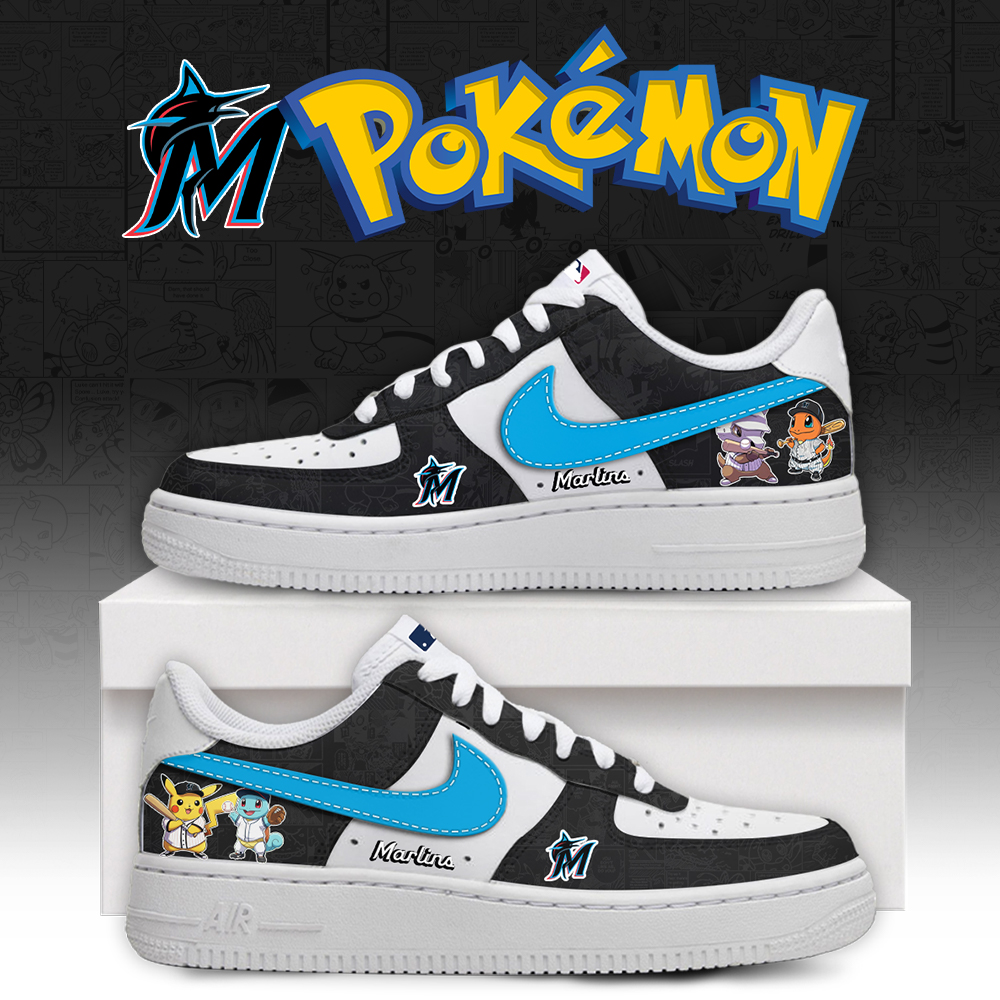 Miami Marlins Pokemon Go Nike Air Force 1 Shoes