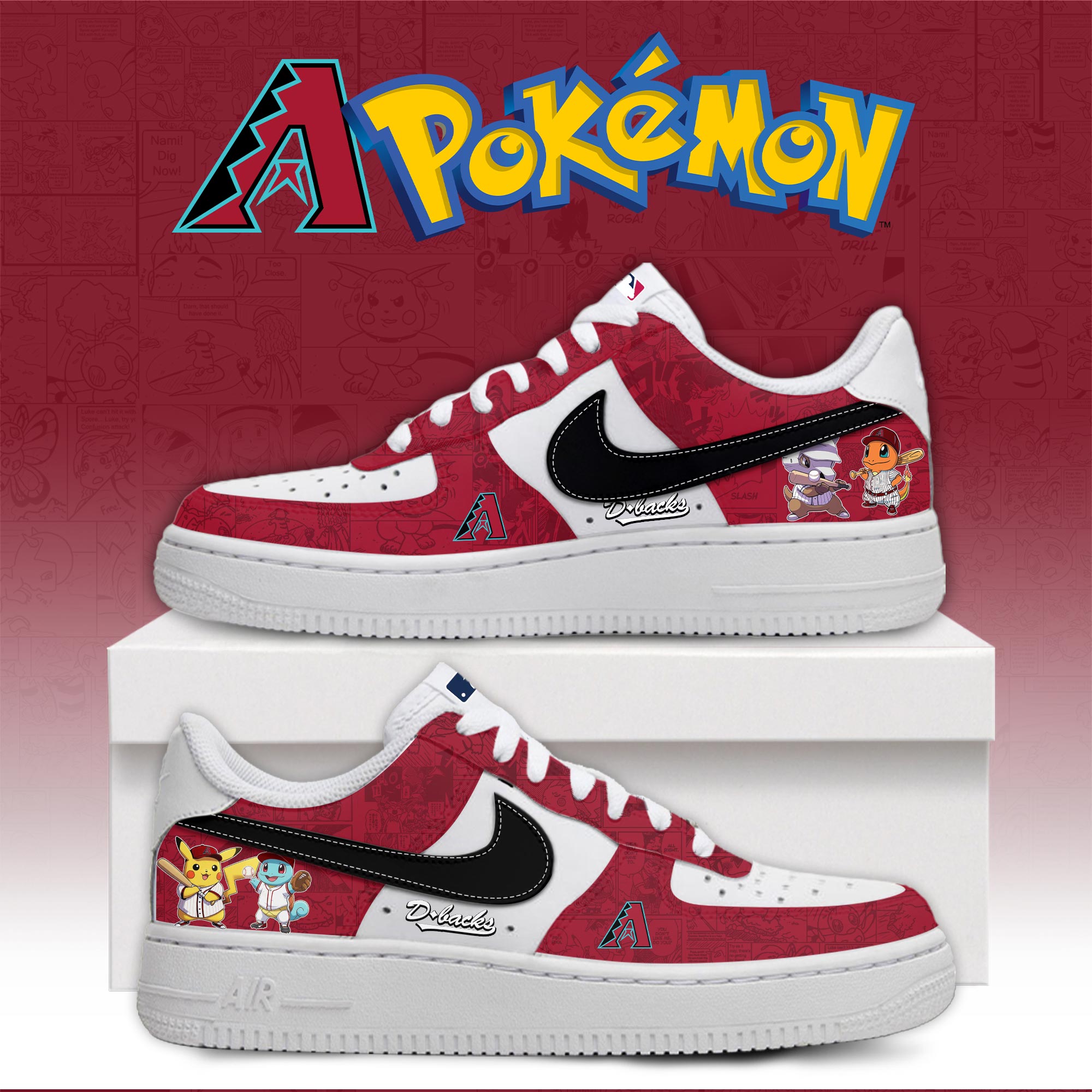 Arizona Diamondbacks Pokemon Go Nike Air Force 1 Shoes