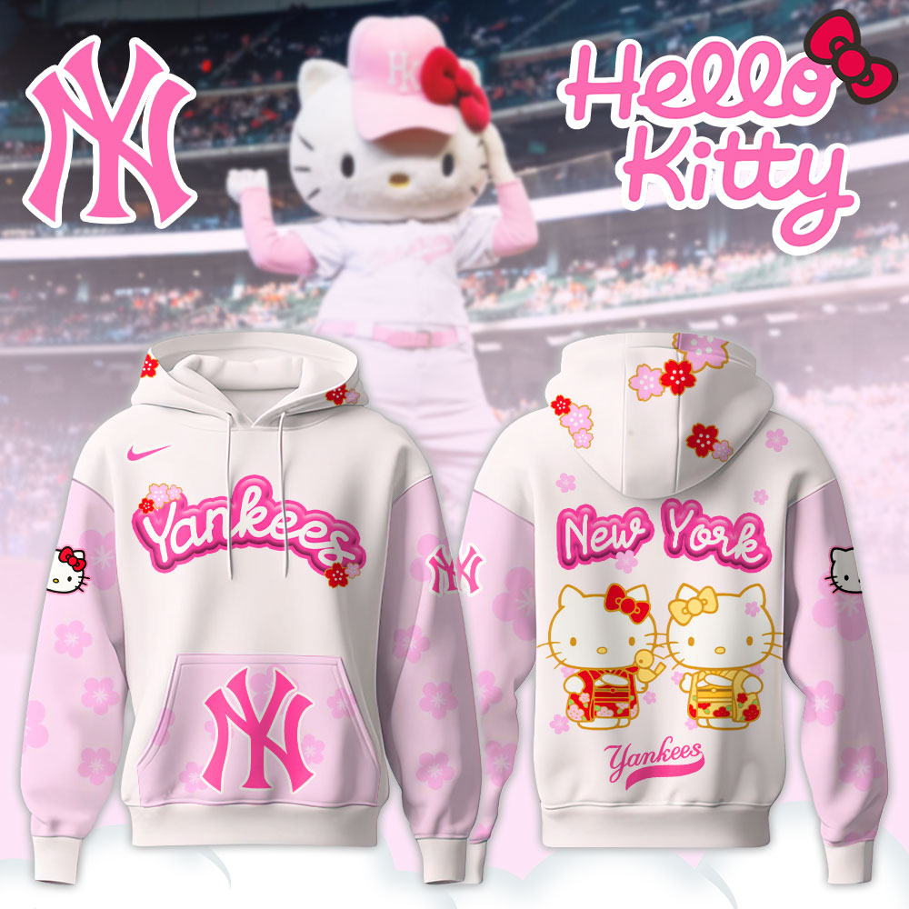 New York Yankees Hello Kitty Happy Girls Day Baseball Jersey and Hoodie Custom Name