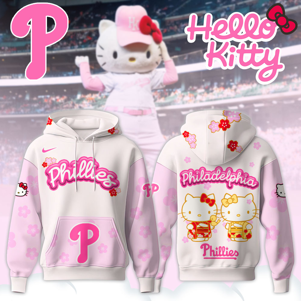 Philadelphia Phillies Hello Kitty Happy Girls Day Baseball Jersey and Hoodie Custom Name