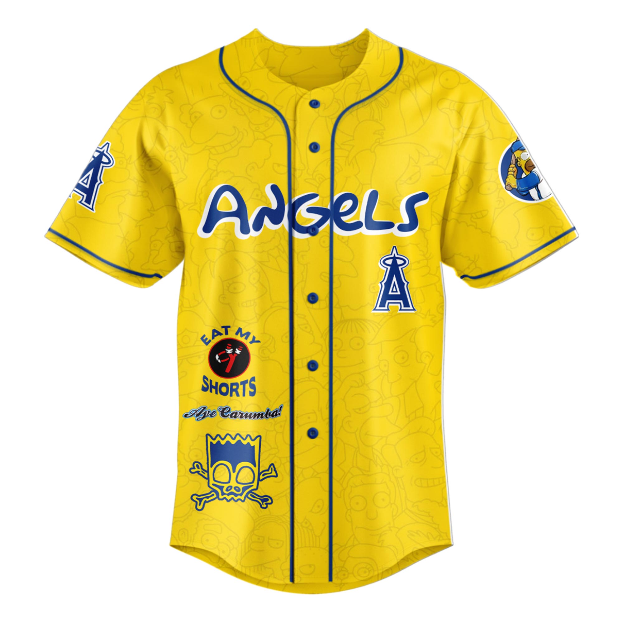 Alternative view of The Simpsons mix MLB Los Angeles Angels Jersey