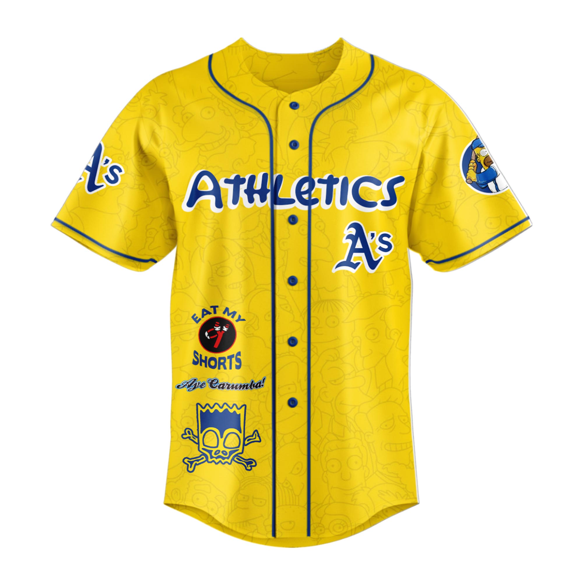 Alternative view of The Simpsons mix MLB Oakland Athletics Jersey