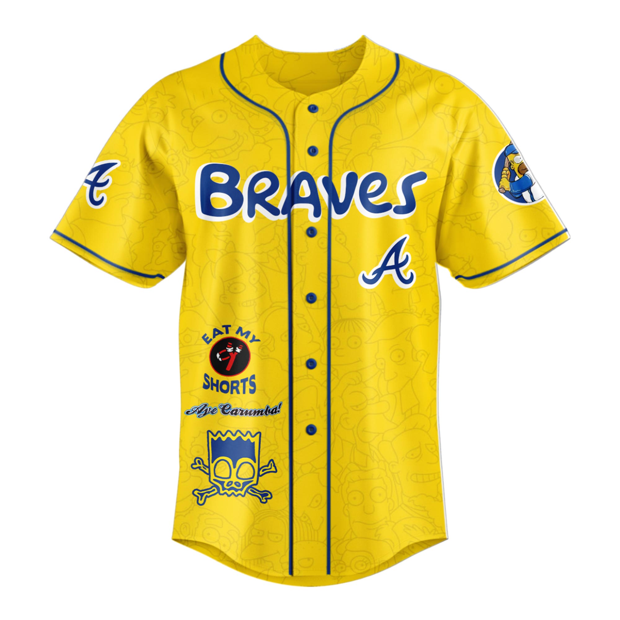 Alternative view of The Simpsons mix MLB Atlanta Braves Jersey