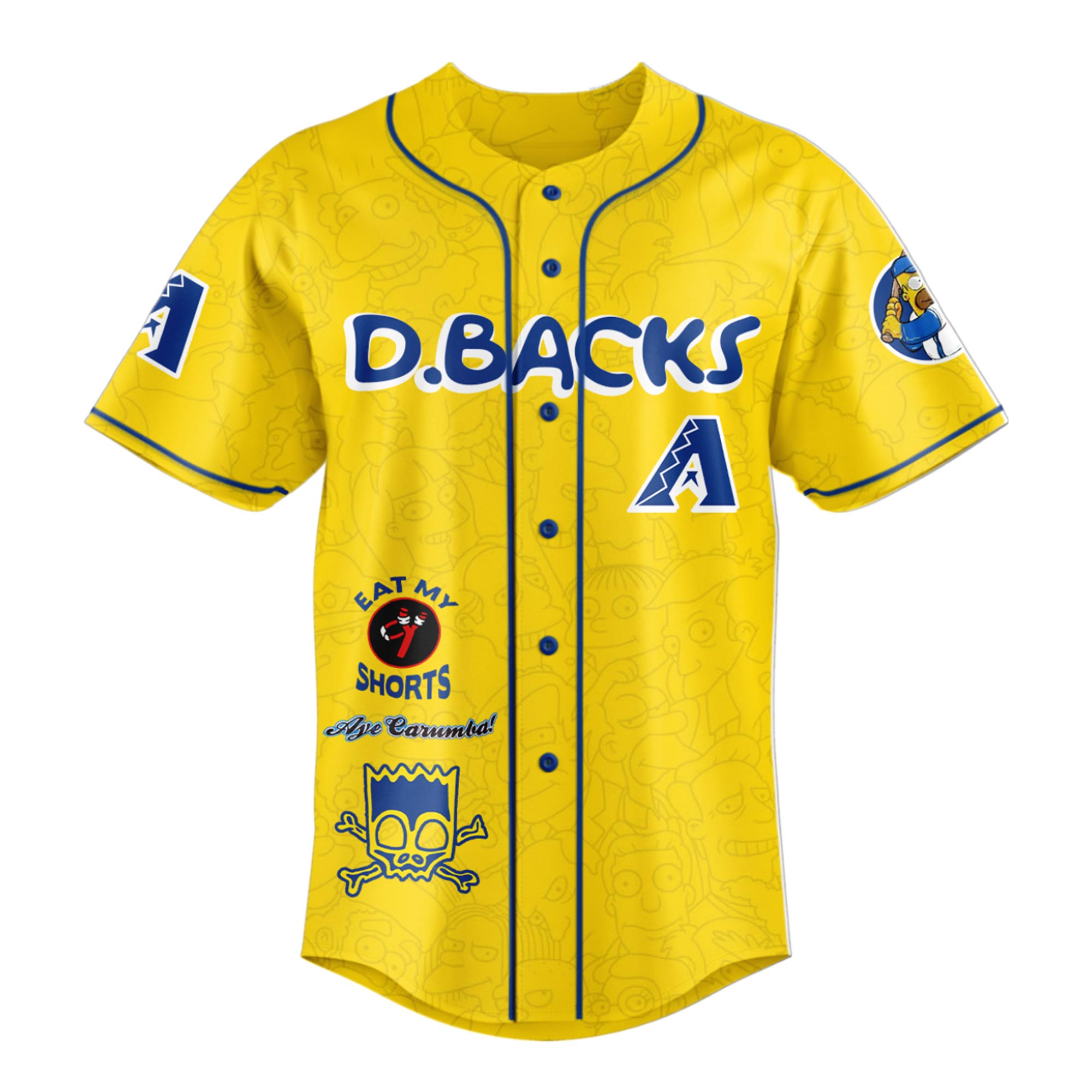 Alternative view of The Simpsons mix MLB Arizona Diamondbacks Jersey