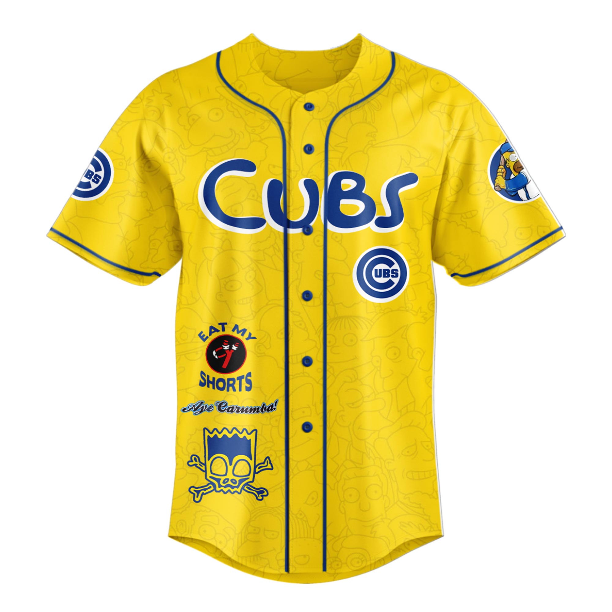 Alternative view of The Simpsons mix MLB Chicago Cubs Jersey