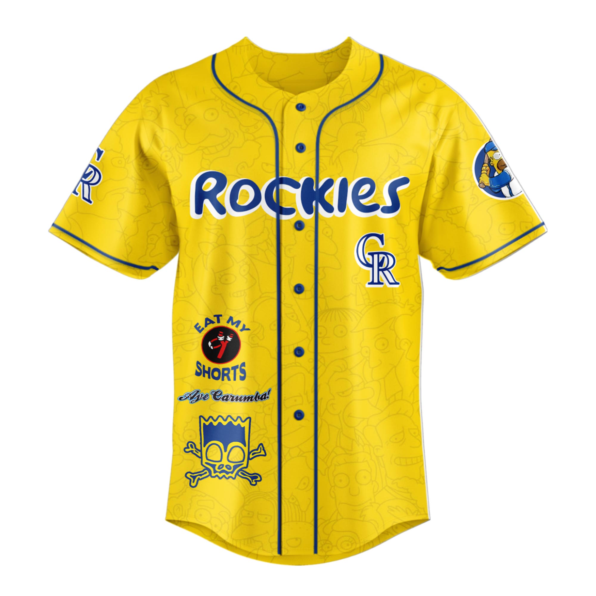 Alternative view of The Simpsons mix MLB Colorado Rockies Jersey