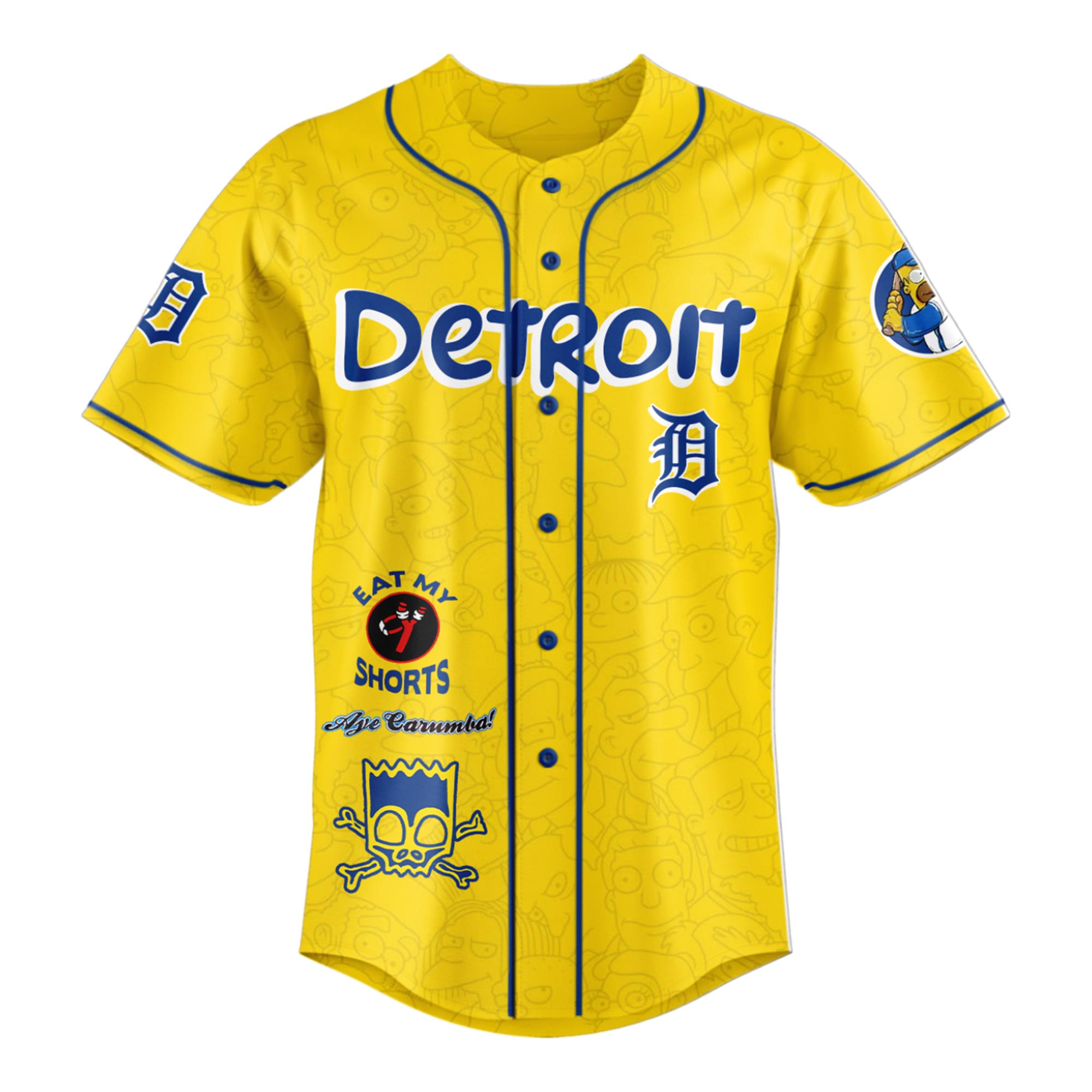 Alternative view of The Simpsons mix MLB Detroit Tigers Jersey