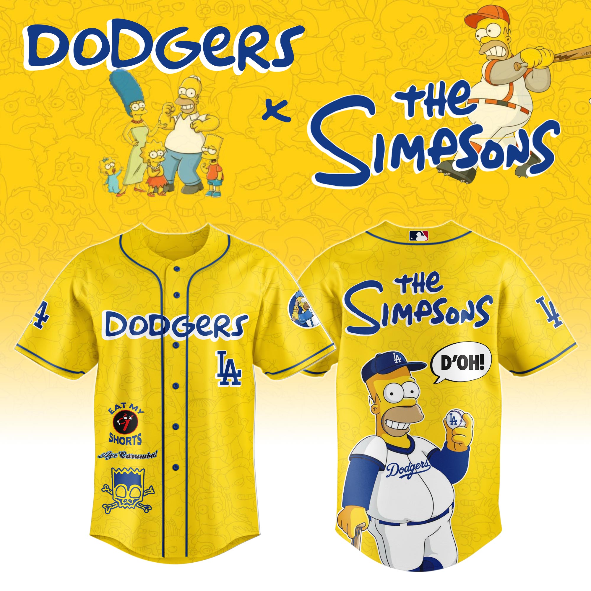 The Simpsons mix MLB Los Angeles Dodgers Jersey