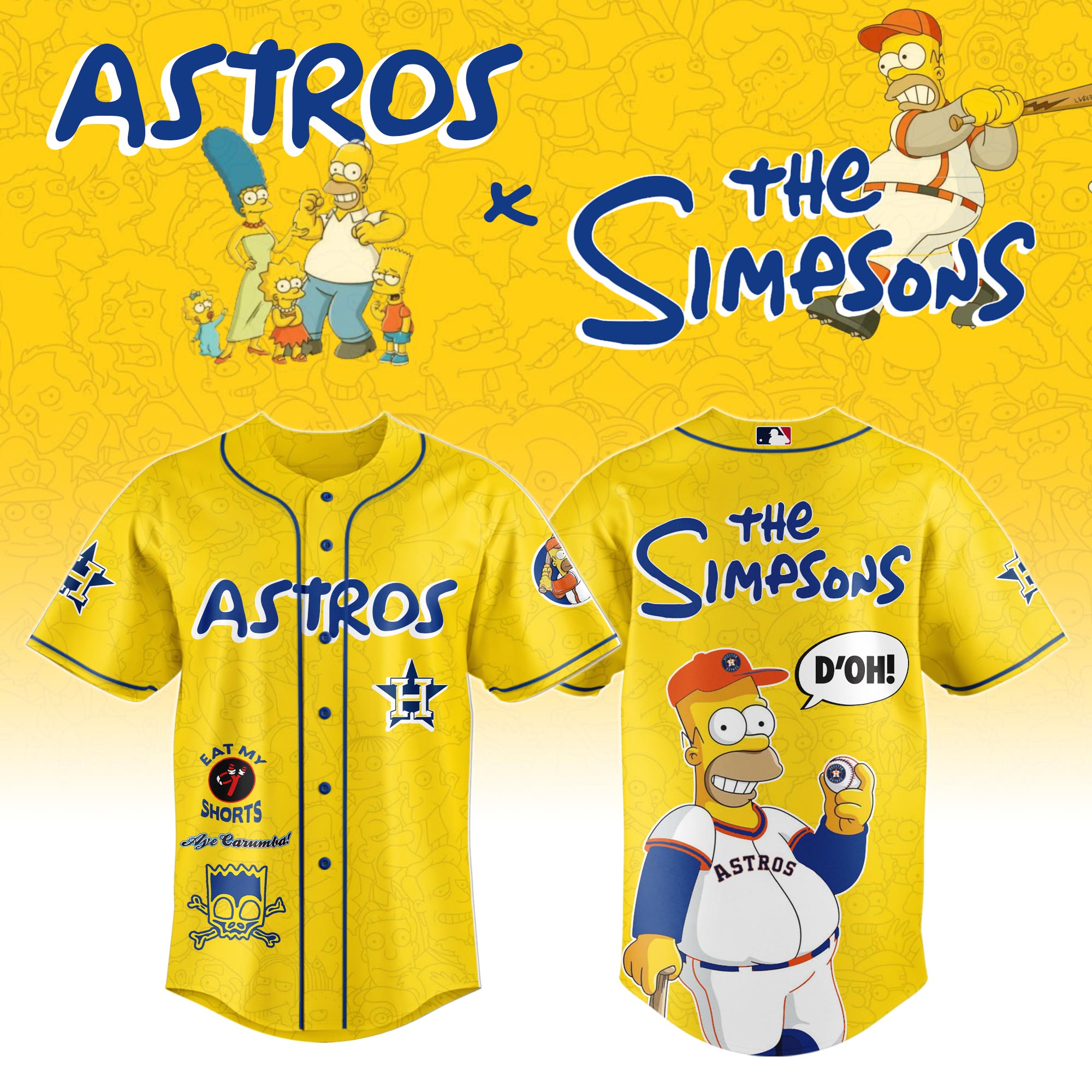 The Simpsons mix MLB Houston Astros Jersey