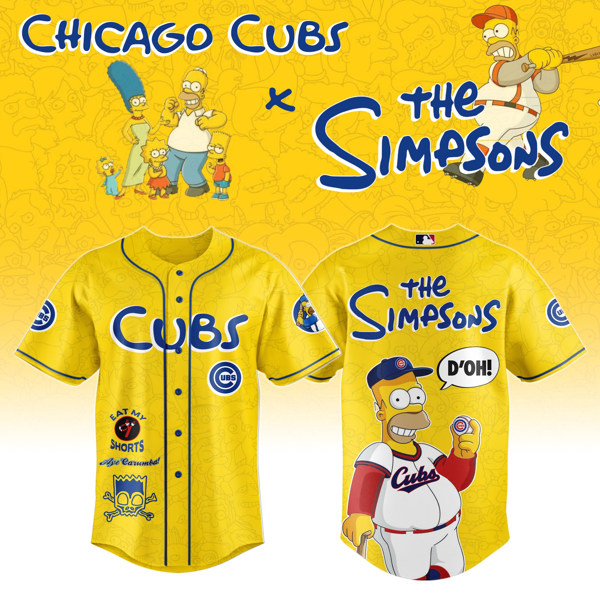 The Simpsons mix MLB Chicago Cubs Jersey