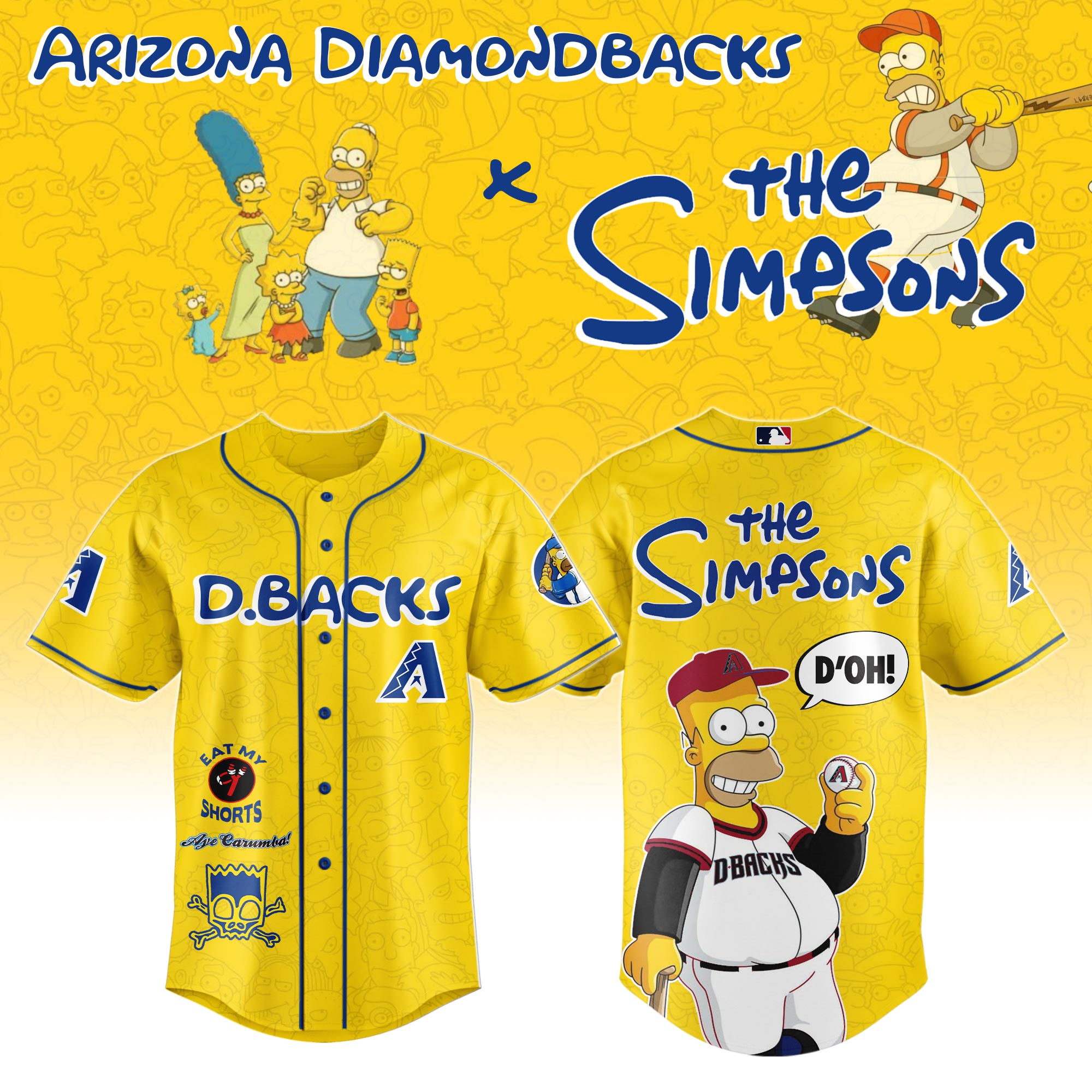The Simpsons mix MLB Arizona Diamondbacks Jersey