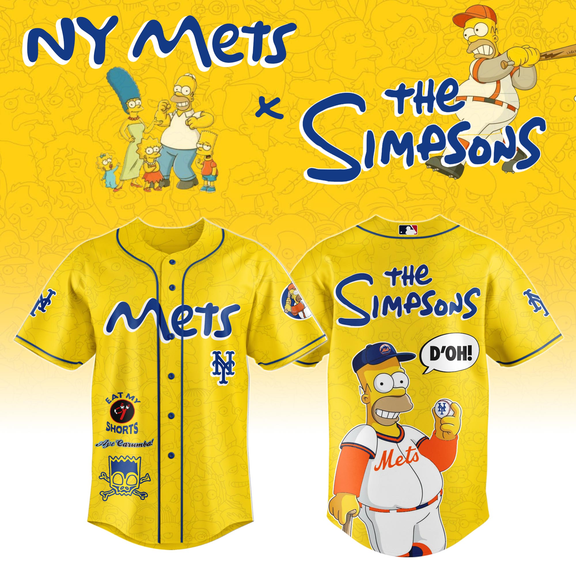 The Simpsons mix MLB New York Mets Jersey