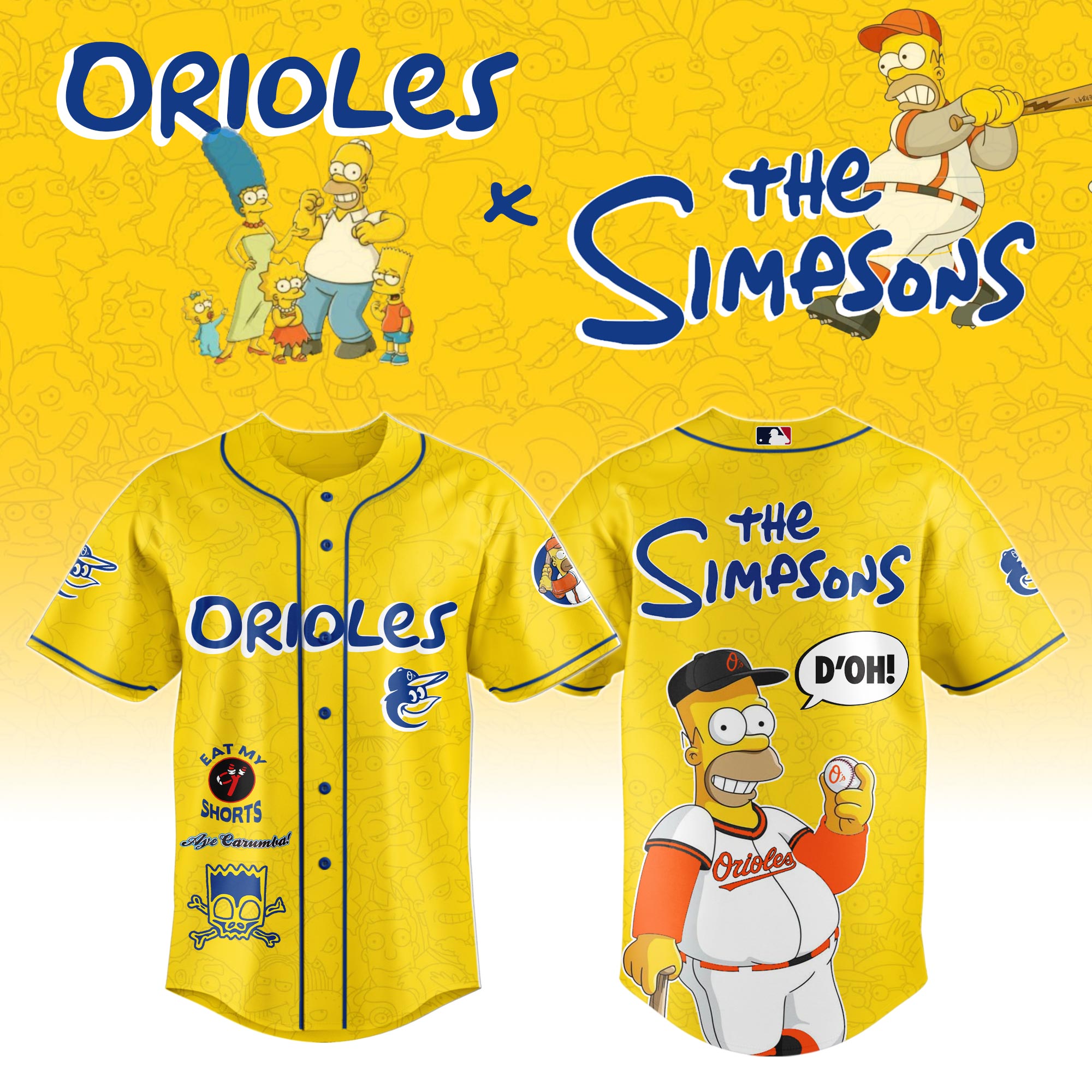 The Simpsons mix MLB Baltimore Orioles Jersey
