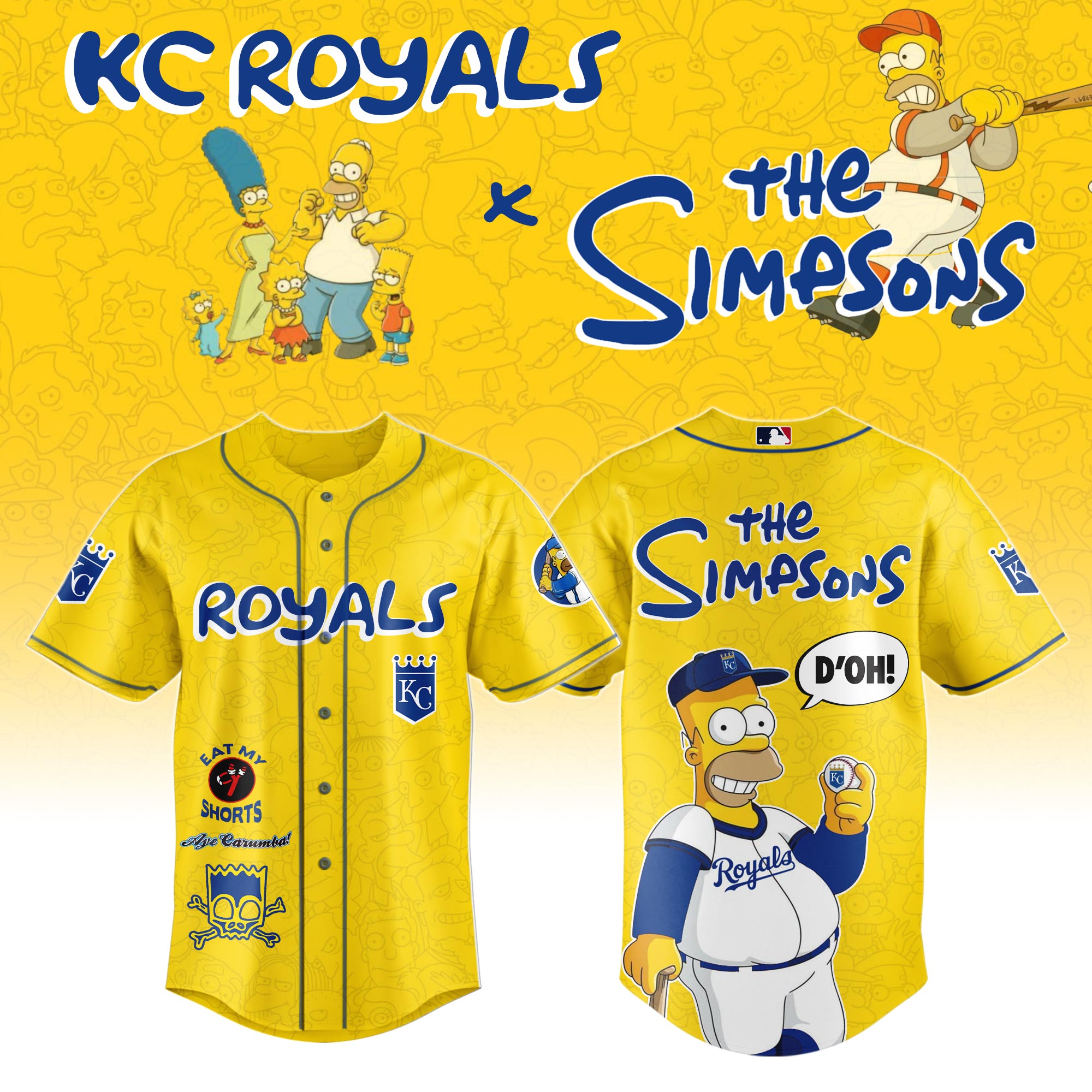 The Simpsons mix MLB Kansas City Royals Jersey