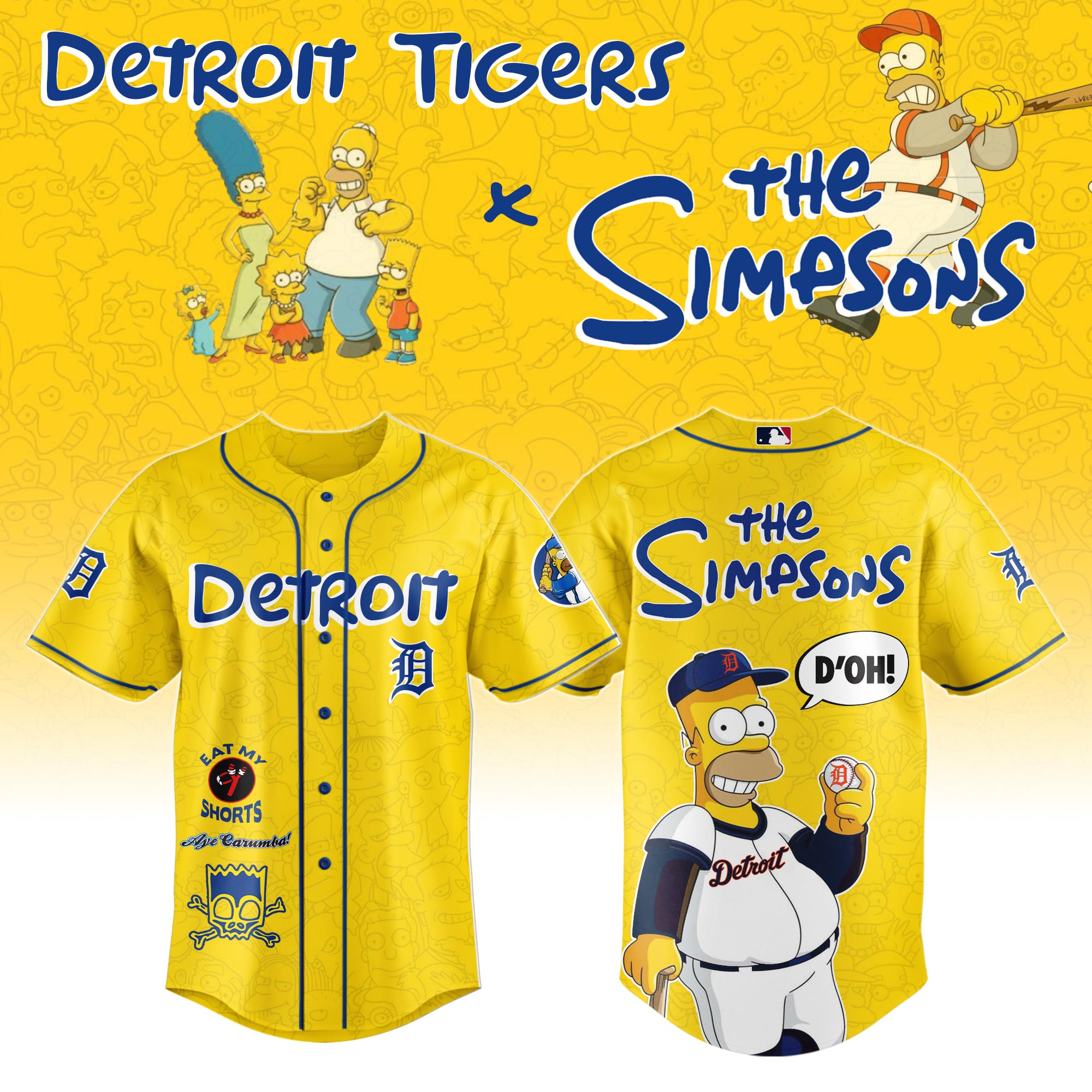 The Simpsons mix MLB Detroit Tigers Jersey