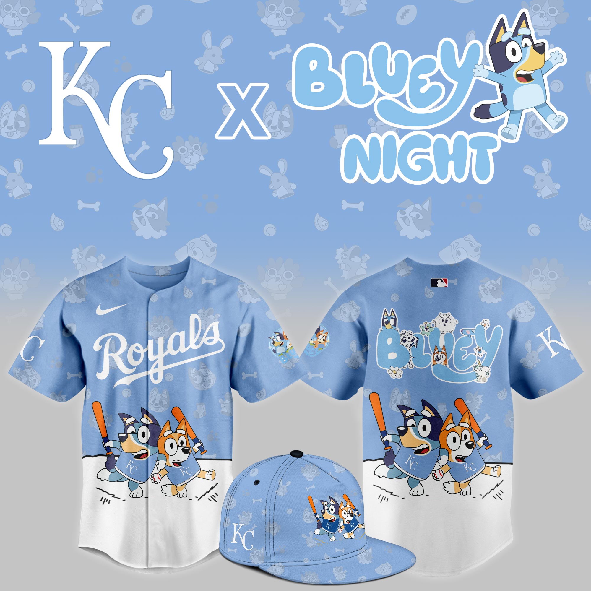 Kansas City Royals MLB x Bluey Night Jersey